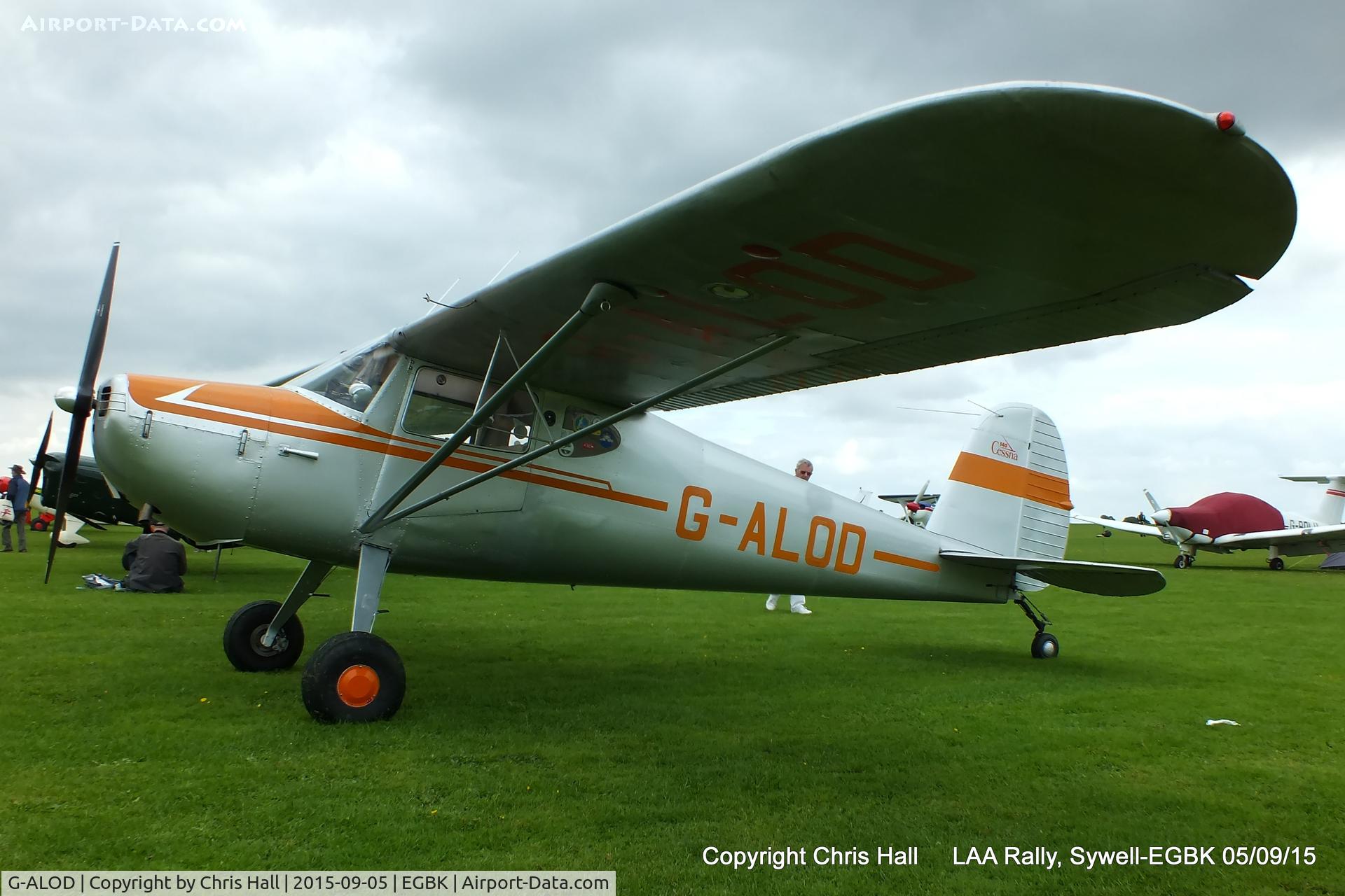 G-ALOD, 1947 Cessna 140 C/N 14691, at the LAA Rally 2015, Sywell