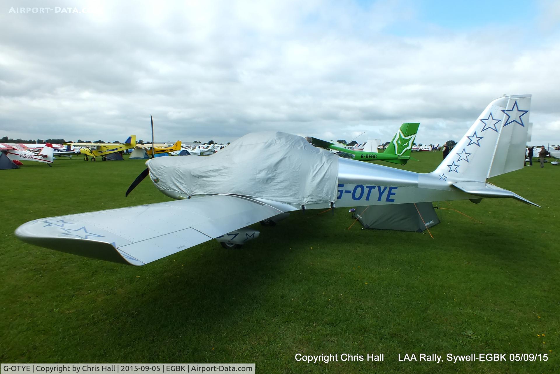 G-OTYE, 2002 Aerotechnik EV-97 Eurostar C/N PFA 315-13858, at the LAA Rally 2015, Sywell