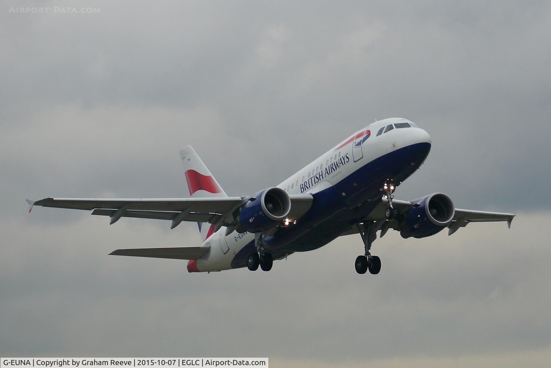 G-EUNA, 2009 Airbus A318-112 C/N 4007, Departing from London City.