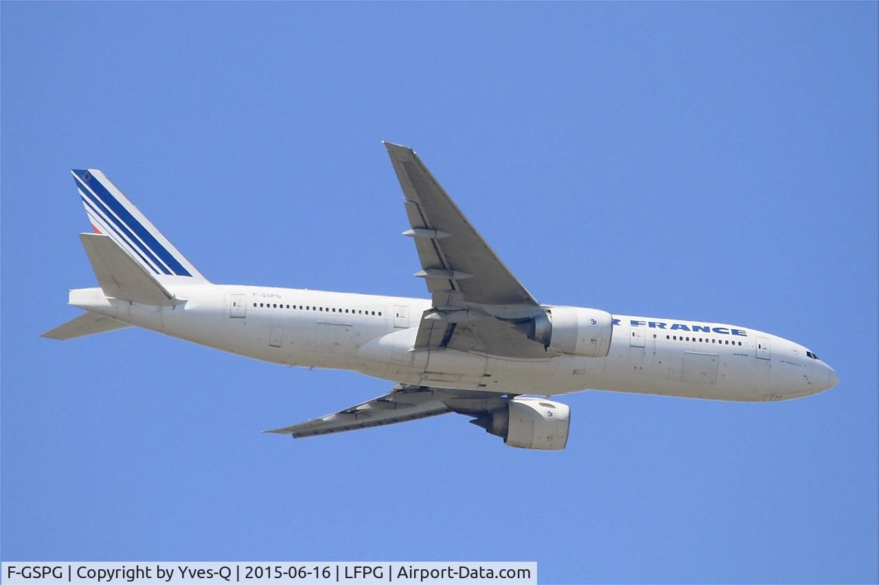 F-GSPG, 1999 Boeing 777-228/ER C/N 27609, Boeing 777-228 (ER), long approach rwy 08R, Roissy Charles De Gaulle Airport (LFPG-CDG)