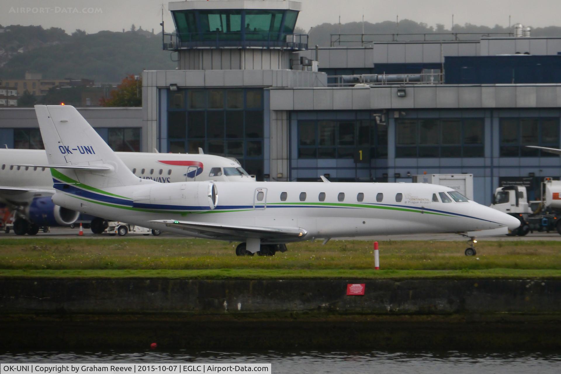 OK-UNI, 2007 Cessna 680 Citation Sovereign C/N 680-0139, Just landed.