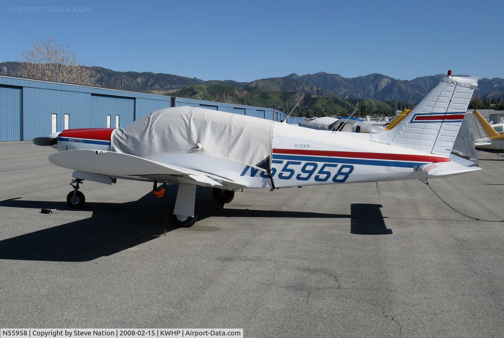 N55958, 1973 Piper PA-28R-200 C/N 28R-7335317, 1973 Piper PA-28R-200 with cockpit cover @ Whiteman Airport, Pacoima, CA