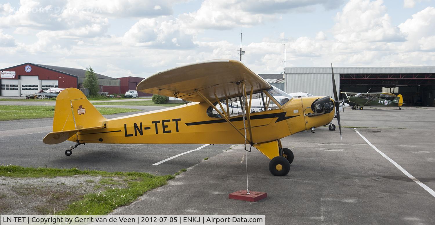 LN-TET, Piper J3C-65 Cub Cub C/N 18020, parked on the ramp Kjeller