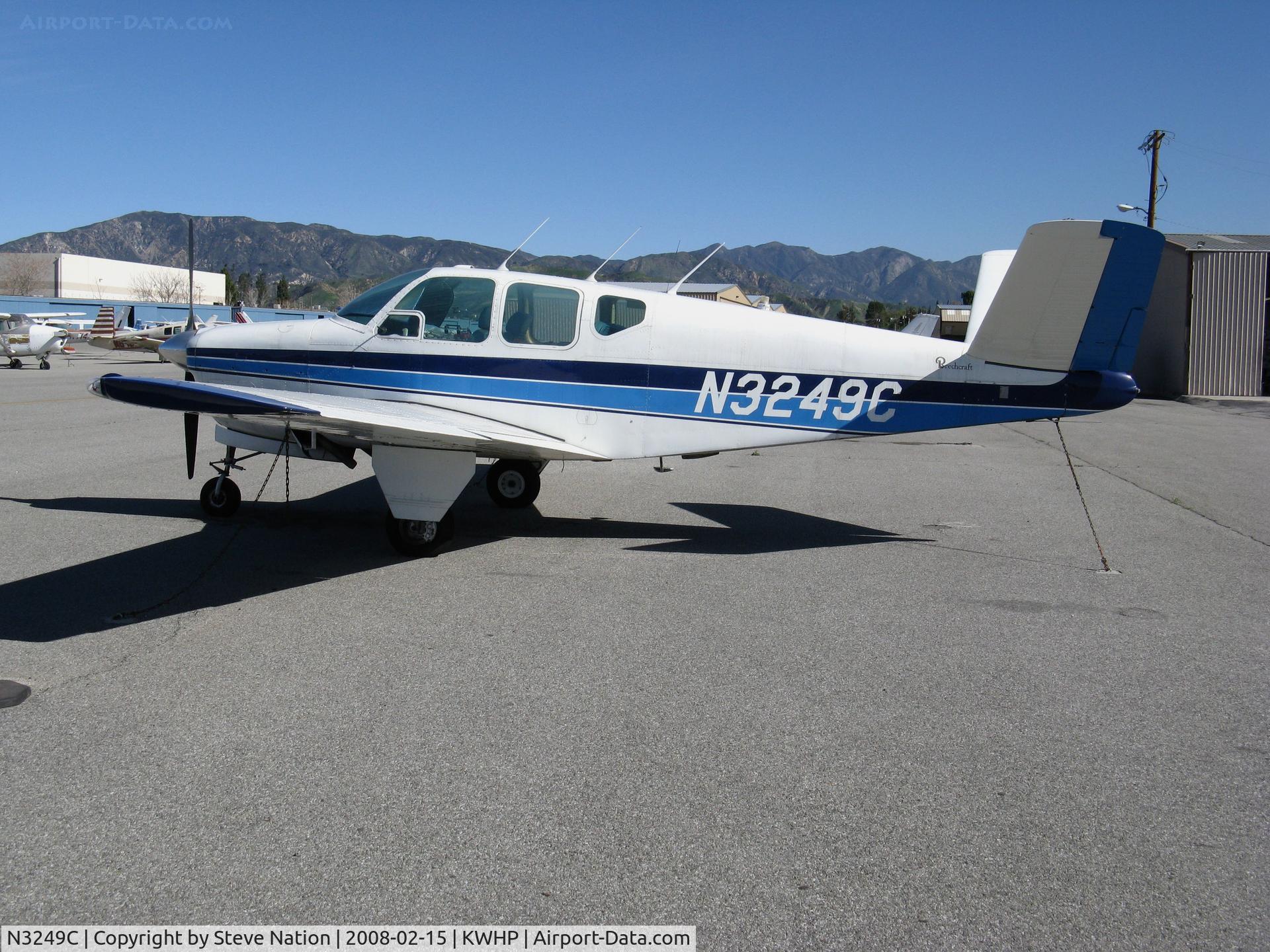 N3249C, 1954 Beech E35 C/N D-3914, Locally-Based 1954 Beech E35 Bonanza @ Whiteman Airport, Pacoima, CA