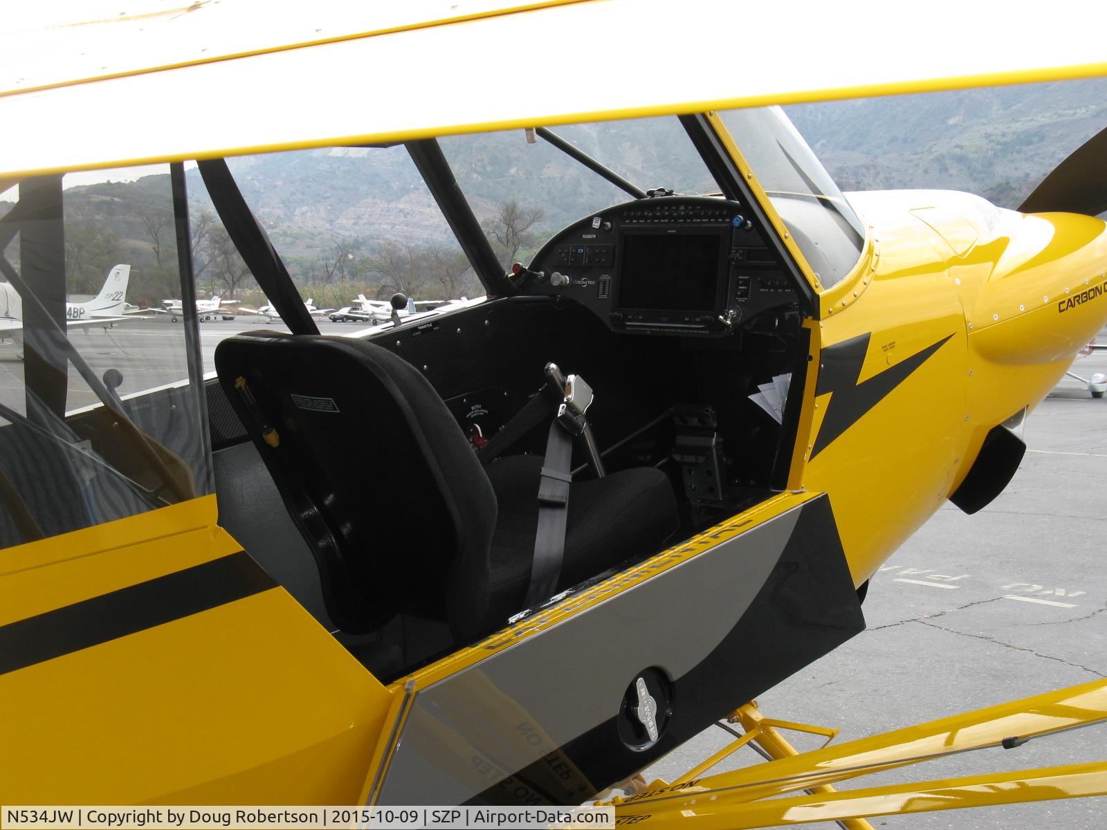 N534JW, 2015 Cub Crafters CC11-160 Carbon Cub SS C/N CC11-00381, 2015 CUBCRAFTERS CC11-160, TITAN OX-340CC 160 Hp for takeoff, less Hp continuous, New model. This engine lighter than the previous derated Lycoming O-360. Cockpit panel. S-LSA reg.