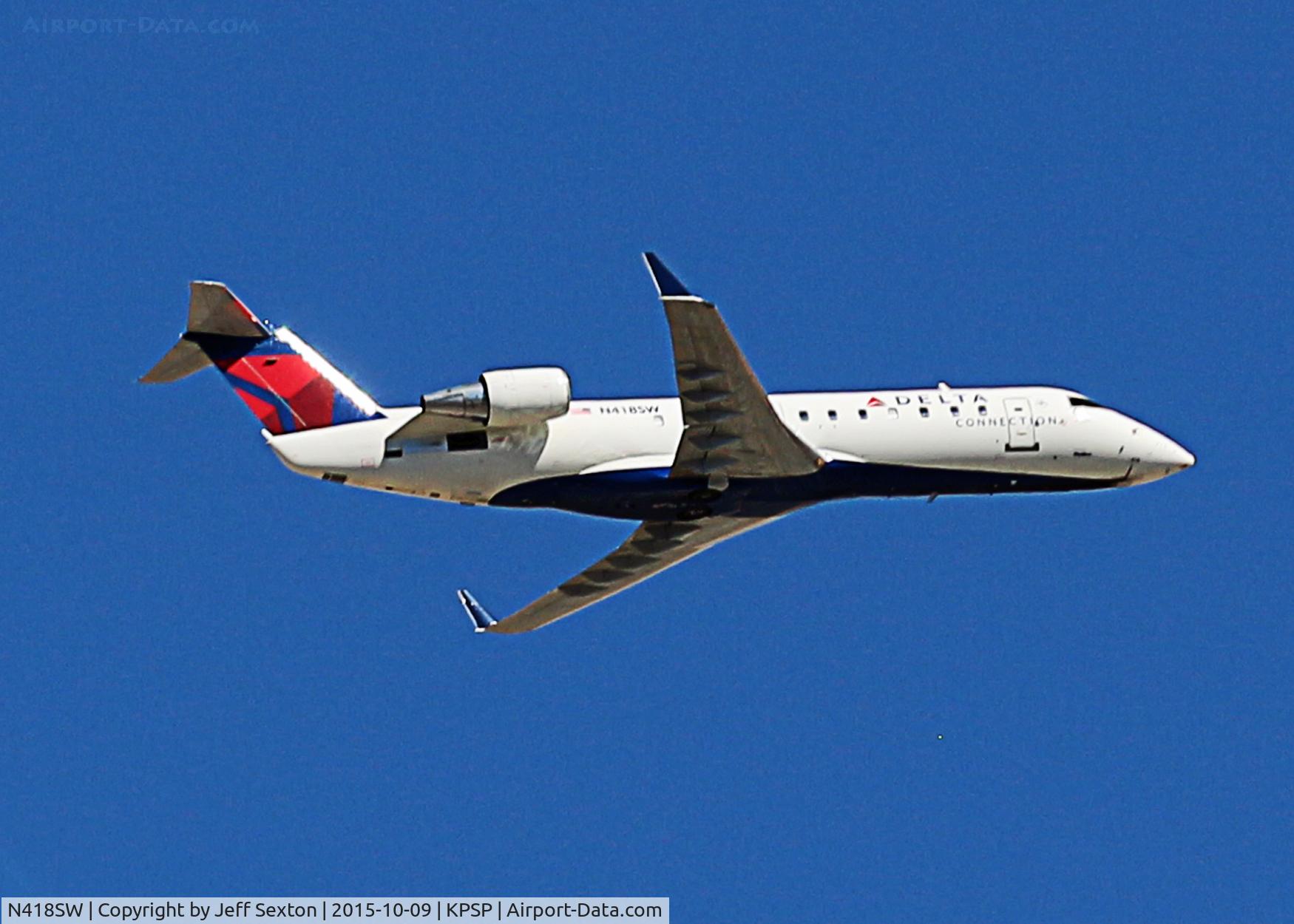 N418SW, 2000 Bombardier CRJ-200LR (CL-600-2B19) C/N 7446, KPSP T/O