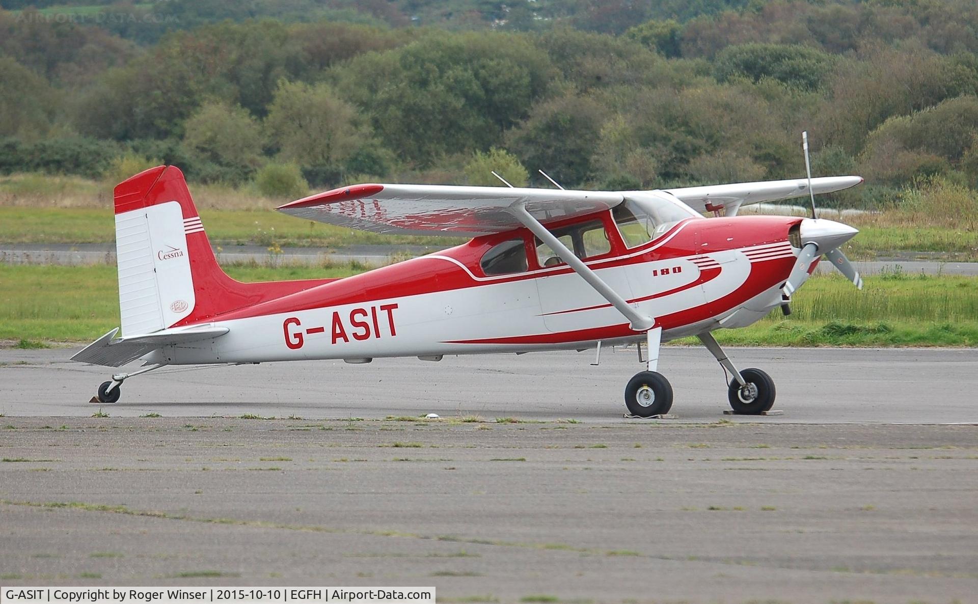 G-ASIT, 1956 Cessna 180 C/N 32567, Visiting classic Cessna 180, still looking great nearly 60 years after being manufactured. 