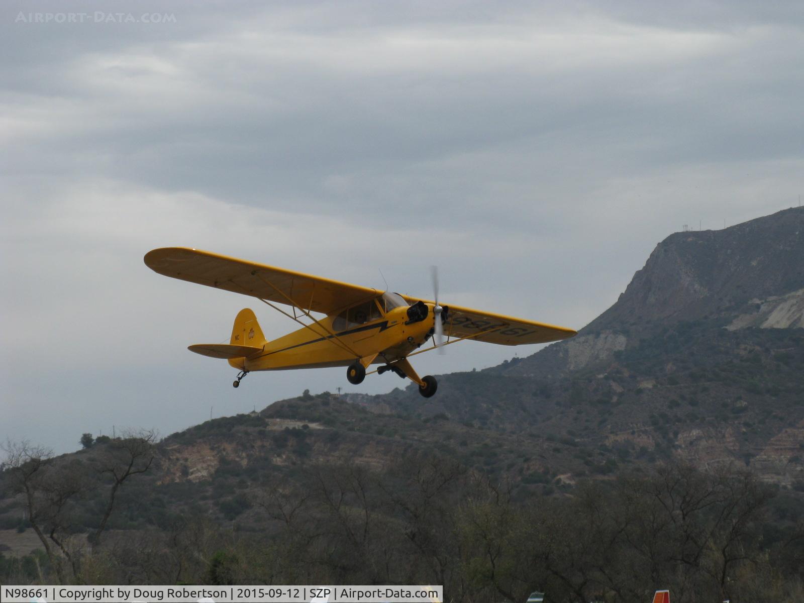 N98661, 1946 Piper J3C-65 Cub Cub C/N 18890, 1946 Piper J3C-65 CUB, ContinentaL A&C75 75 hp upgrade, another takeoff climb Rwy 22
