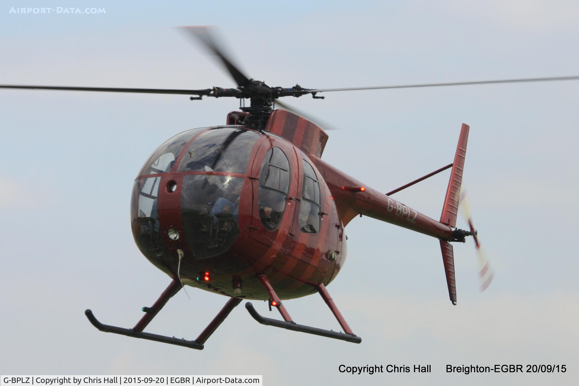G-BPLZ, 1972 Hughes 369HS C/N 910342S, at Breighton's Heli Fly-in, 2015