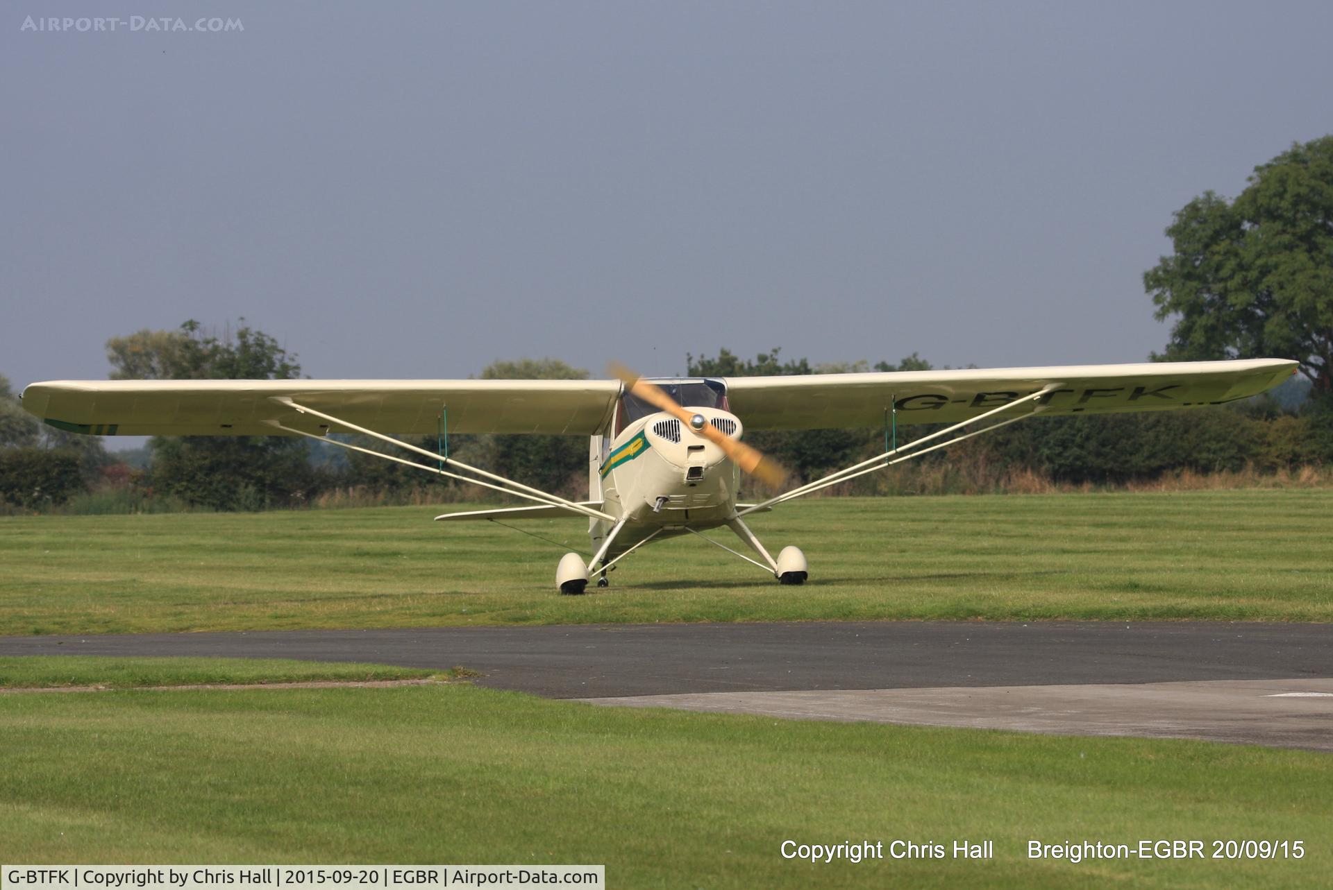 G-BTFK, 1947 Taylorcraft BC-12D Twosome C/N 10540, at Breighton's Heli Fly-in, 2015