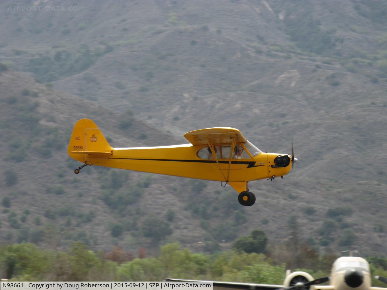N98661, 1946 Piper J3C-65 Cub Cub C/N 18890, 1946 Piper J3C-65 CUB, Continental A&C75 75 Hp upgrade, landing Rwy 22