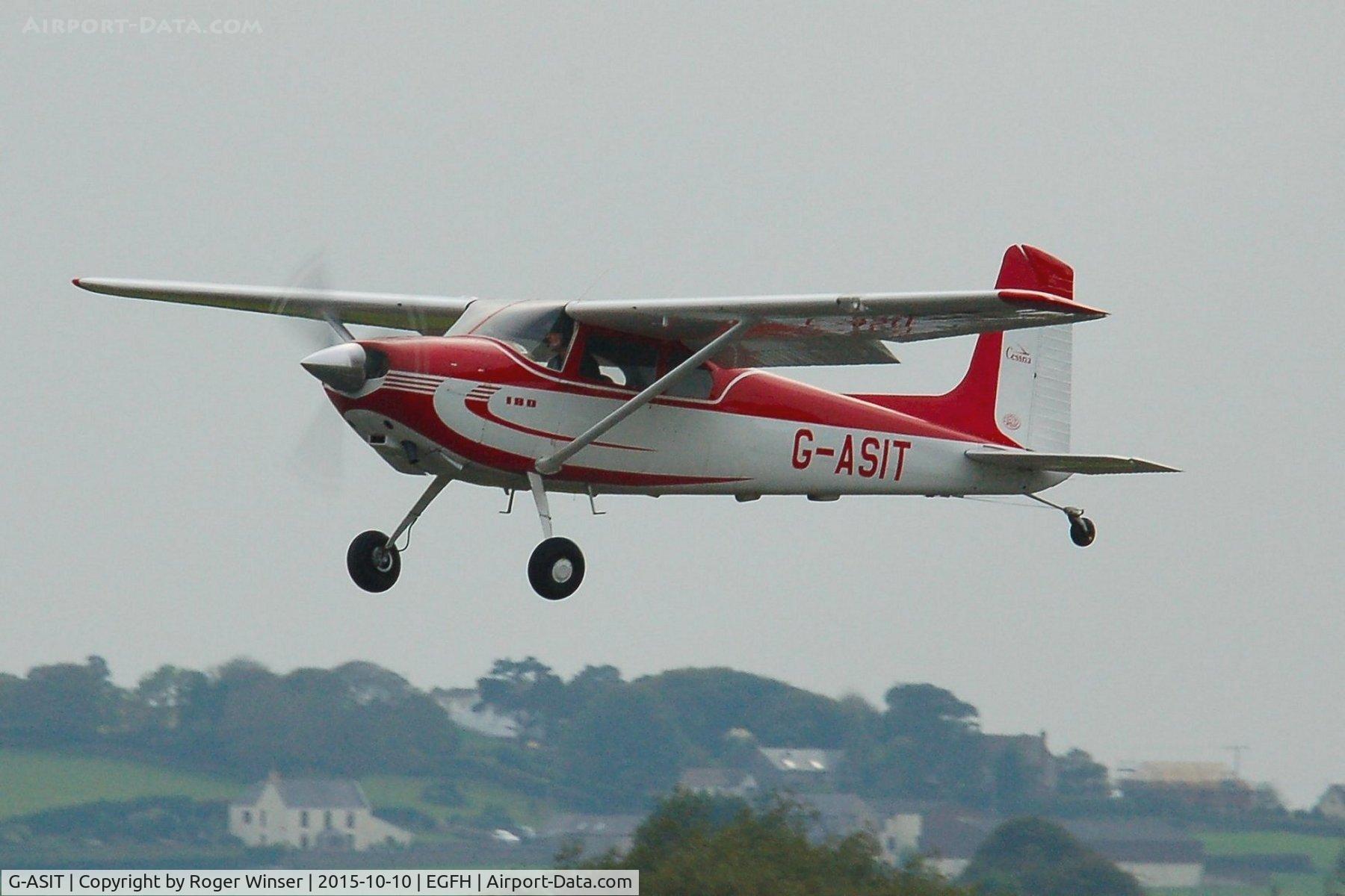 G-ASIT, 1956 Cessna 180 C/N 32567, Visiting Cessna 180 departing Runway 10.
