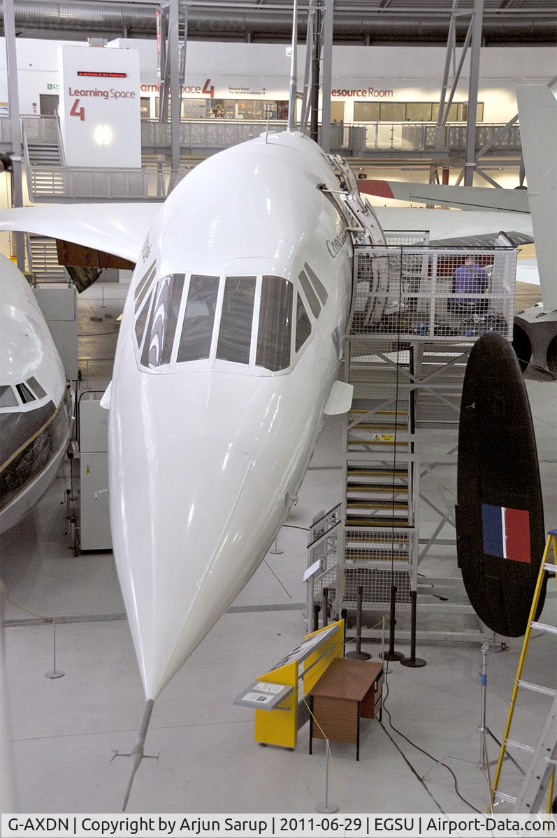 G-AXDN, 1968 Aerospatiale-BAC Concorde Prototype C/N 01/13522, Standing out in a packed hall at IWM Duxford.