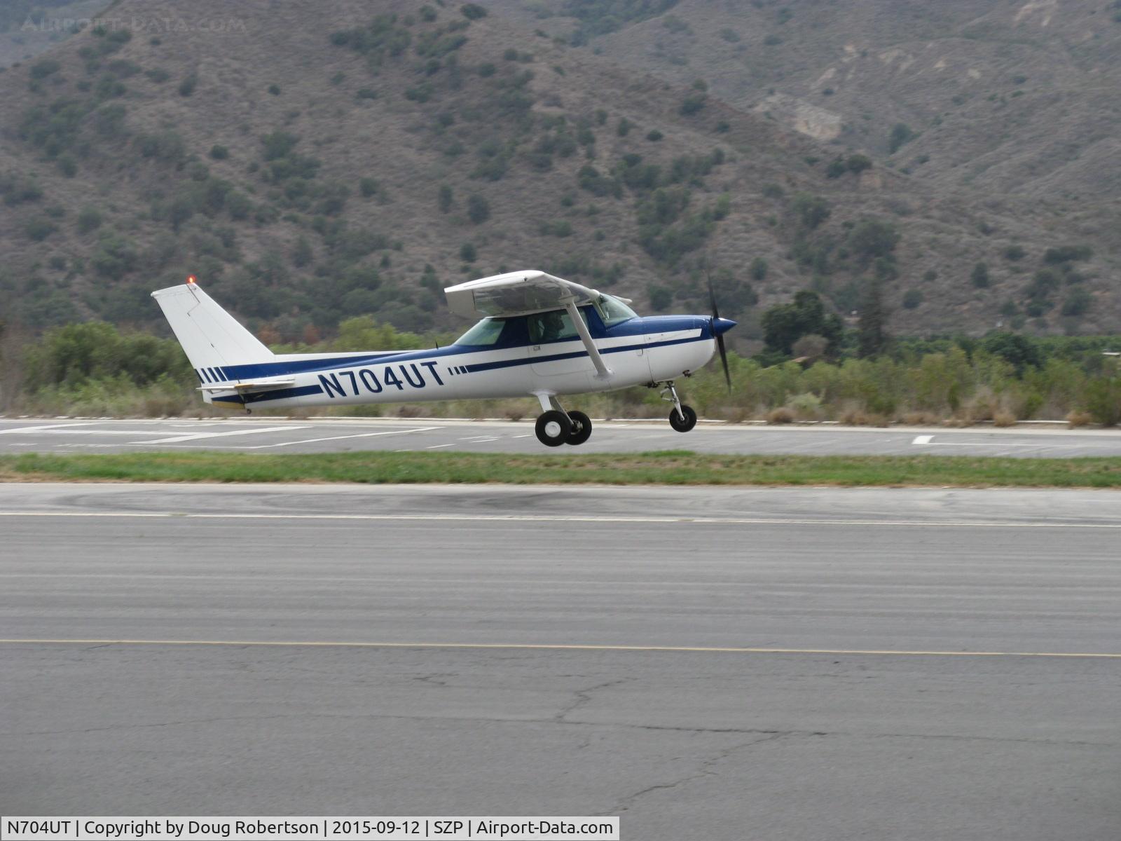 N704UT, 1976 Cessna 150M C/N 15078891, 1976 Cessna 150M, Continental O-200 100 Hp, takeoff climb Rwy 22