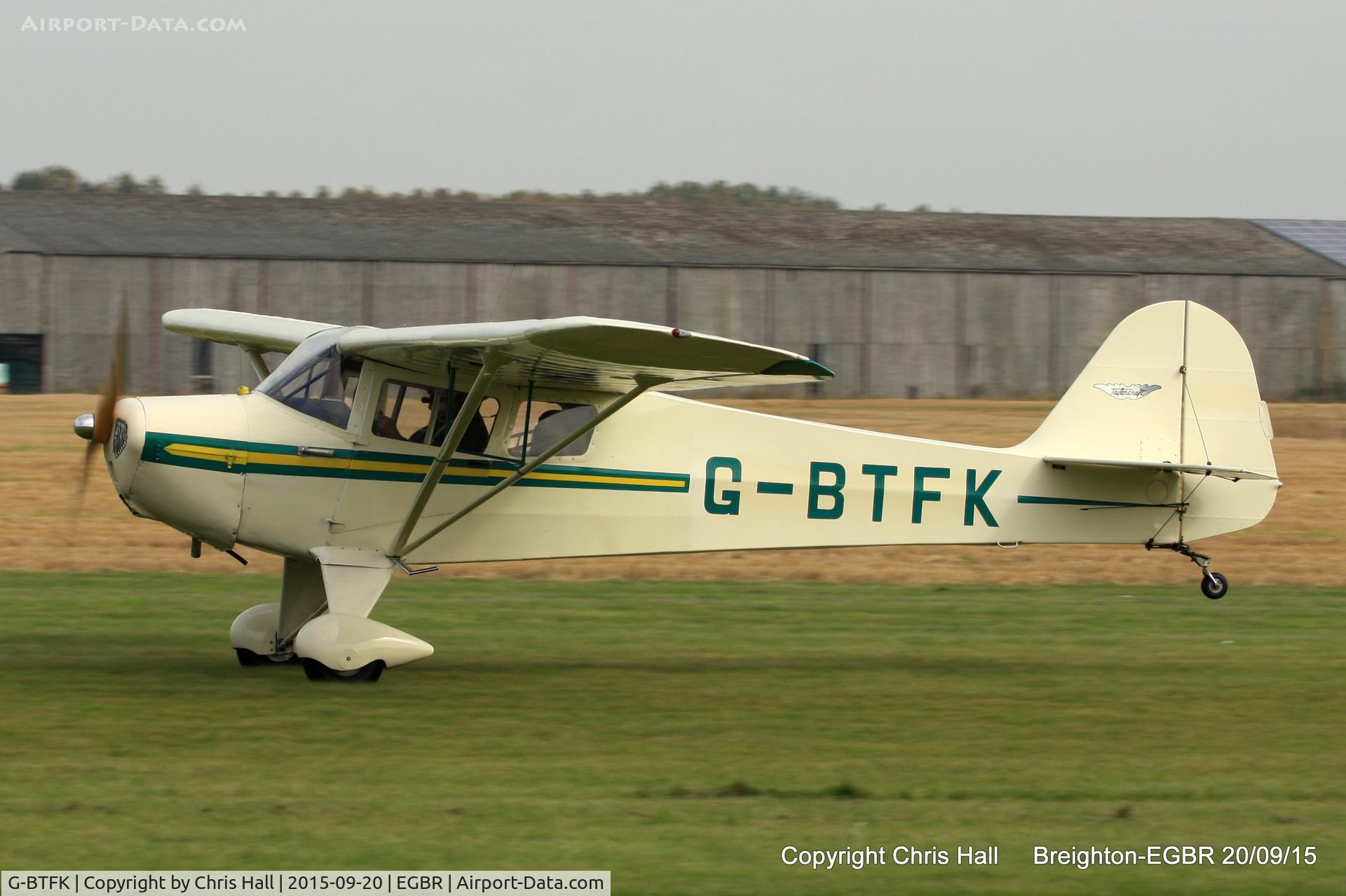 G-BTFK, 1947 Taylorcraft BC-12D Twosome C/N 10540, at Breighton's Heli Fly-in, 2015