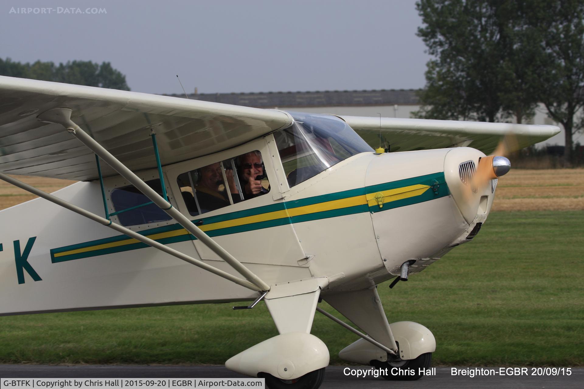 G-BTFK, 1947 Taylorcraft BC-12D Twosome C/N 10540, at Breighton's Heli Fly-in, 2015