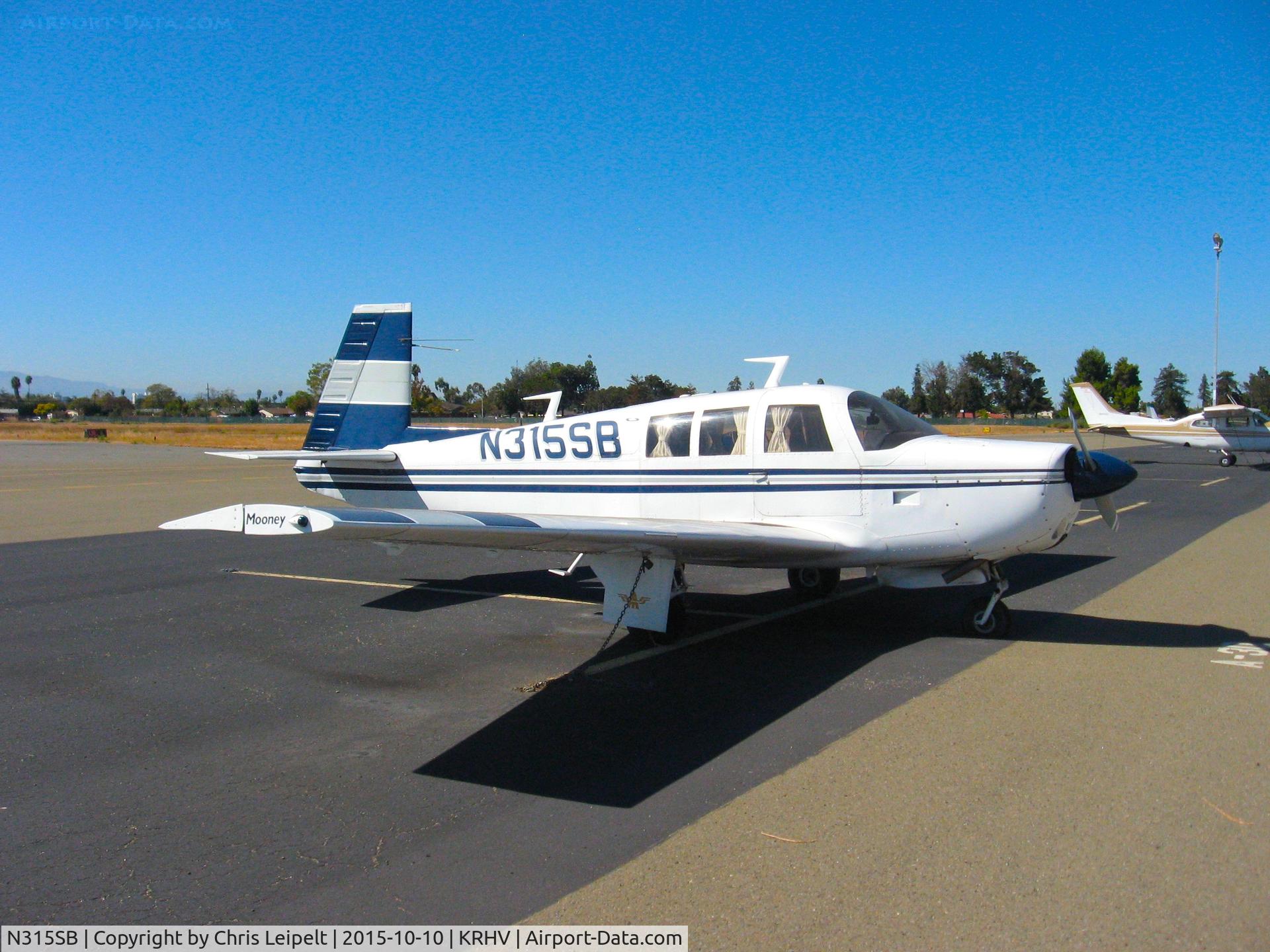 N315SB, 1969 Mooney M20F Executive C/N 700005, Locally-based 1969 Mooney M20F sitting at its usual tie down at Reid Hillview Airport, San Jose, CA.