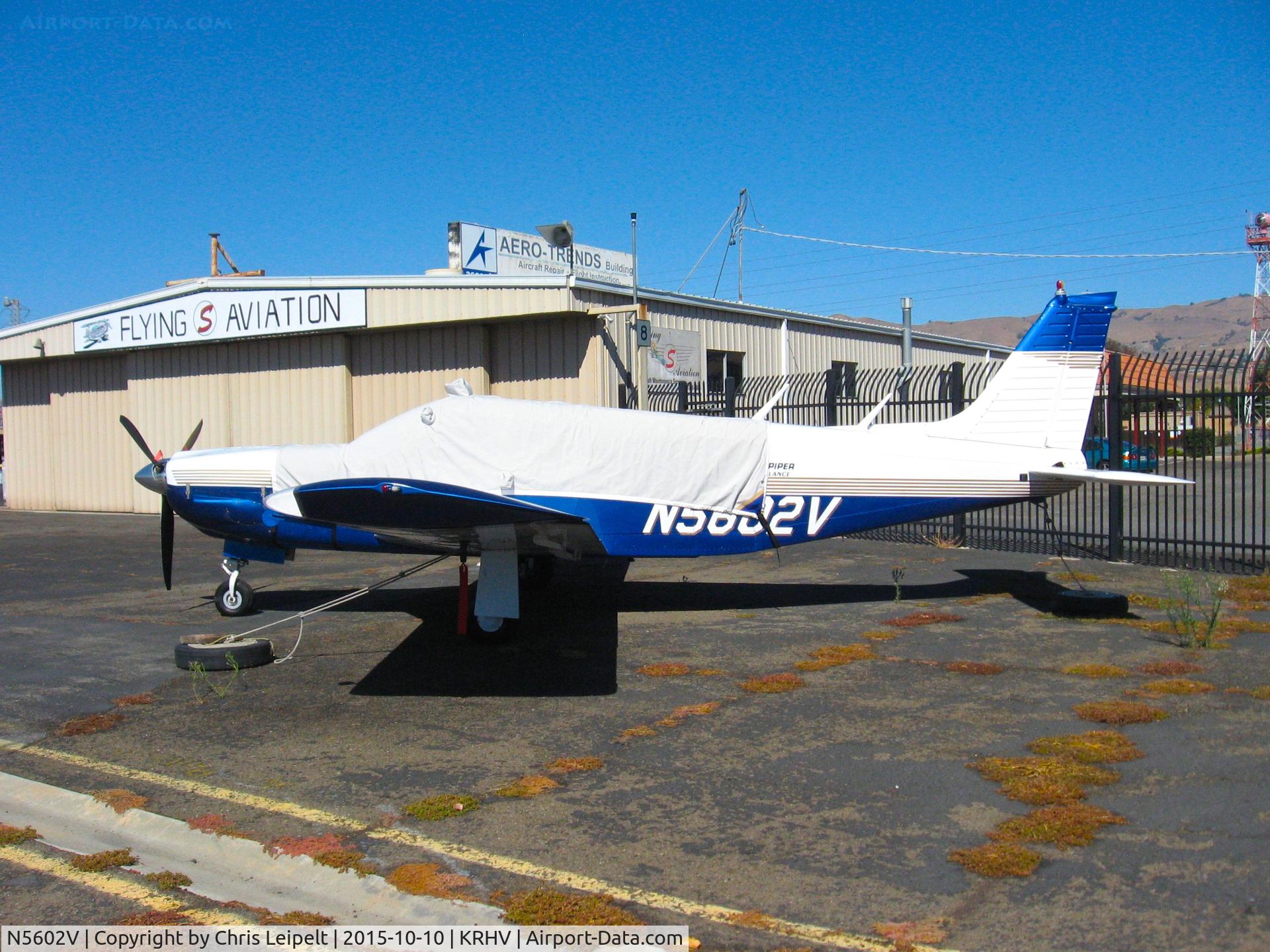N5602V, Piper PA-32R-300 Cherokee Lance C/N 32R-7780345, AirplanesUSA LLC (Schaumburg, IL) Piper PA-32-300 sitting in front of the Flying S Aviation hangar at Reid Hillview Airport, San Jose, CA.