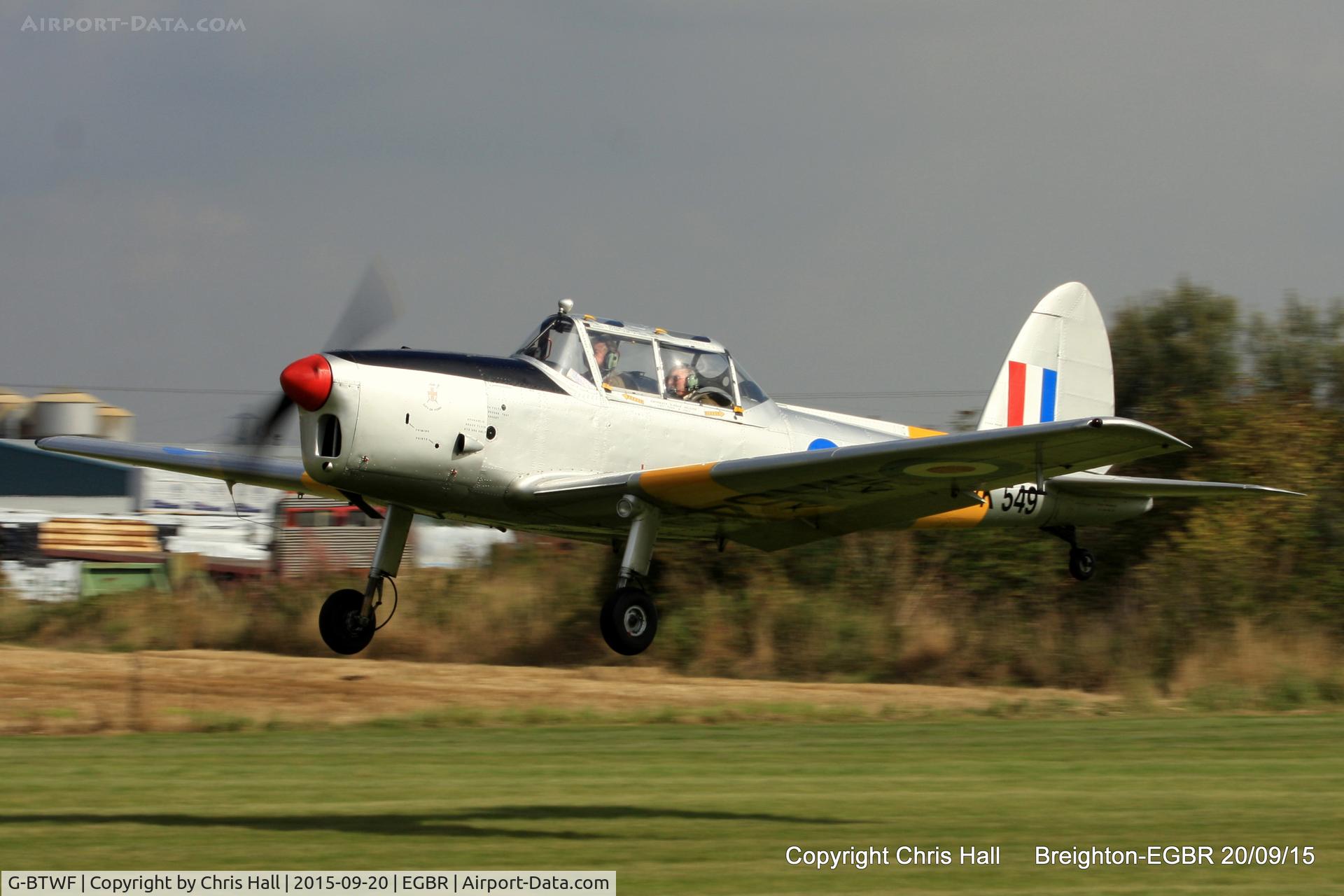 G-BTWF, 1951 De Havilland DHC-1 Chipmunk T.10 C/N C1/0564, at Breighton's Heli Fly-in, 2015
