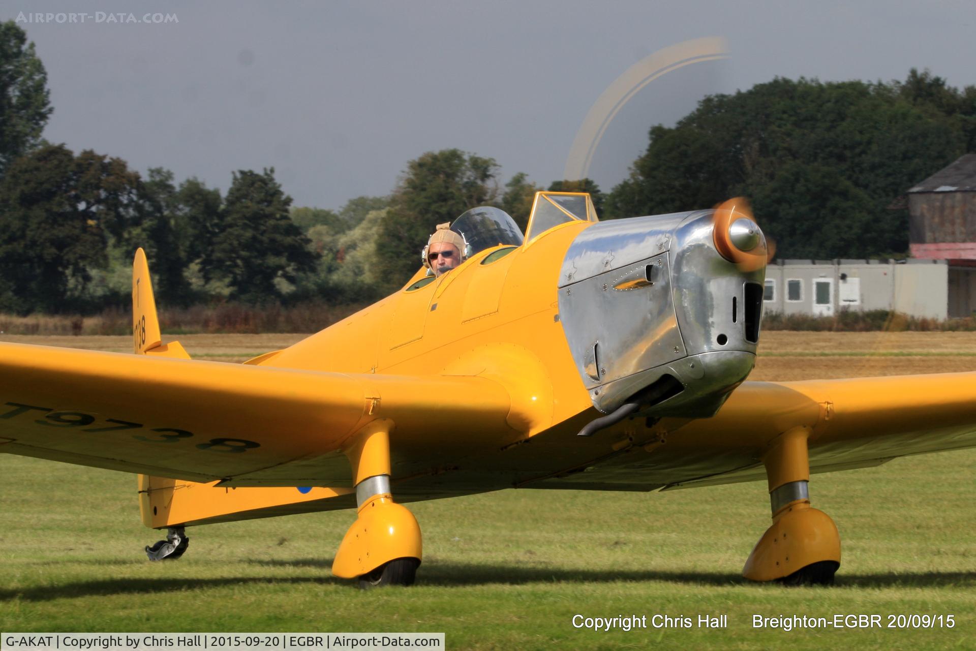 G-AKAT, 1940 Miles M14A Hawk Trainer 3 C/N 2005, at Breighton's Heli Fly-in, 2015