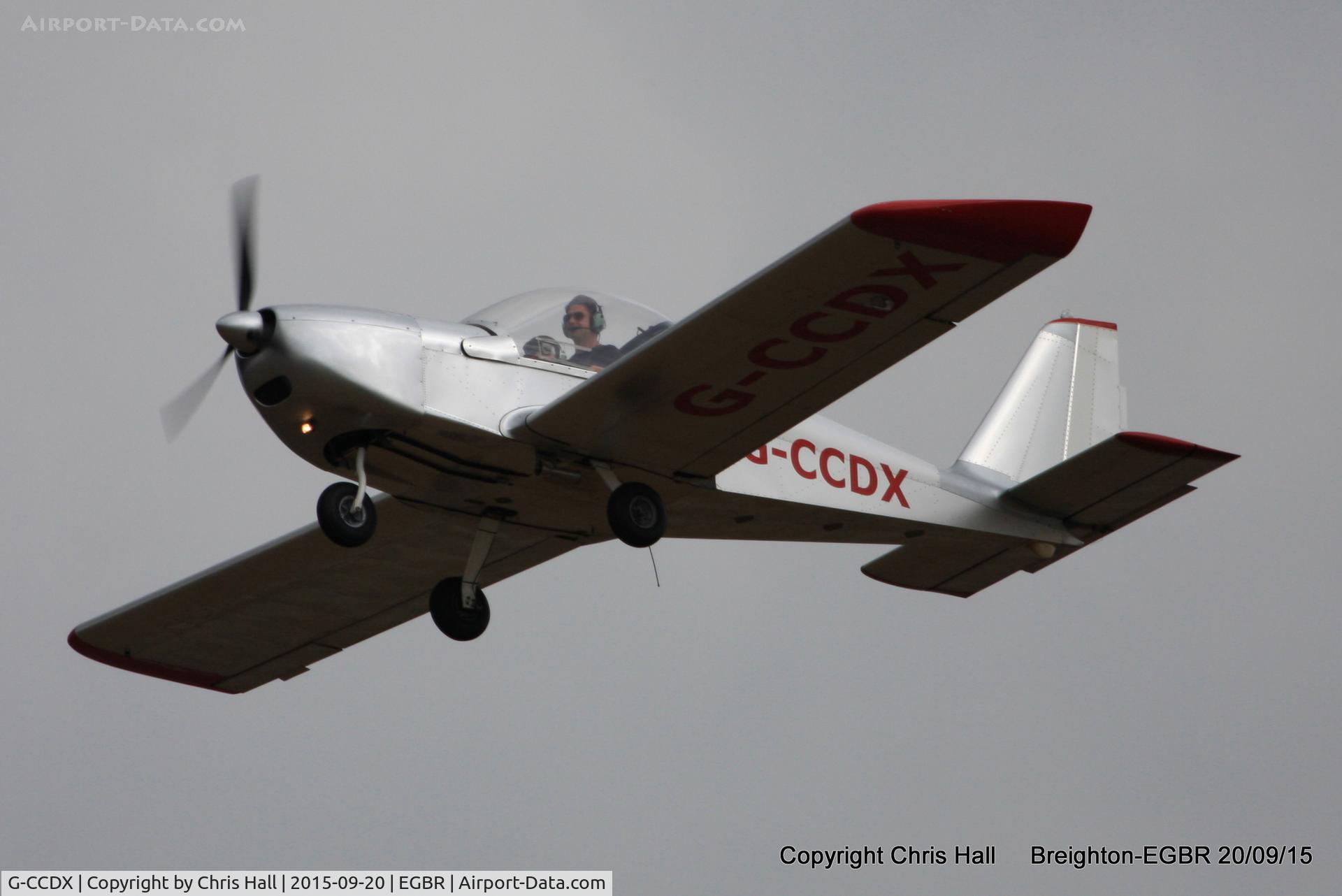 G-CCDX, 2003 Aerotechnik EV-97 Eurostar C/N PFA 315-14013, at Breighton's Heli Fly-in, 2015