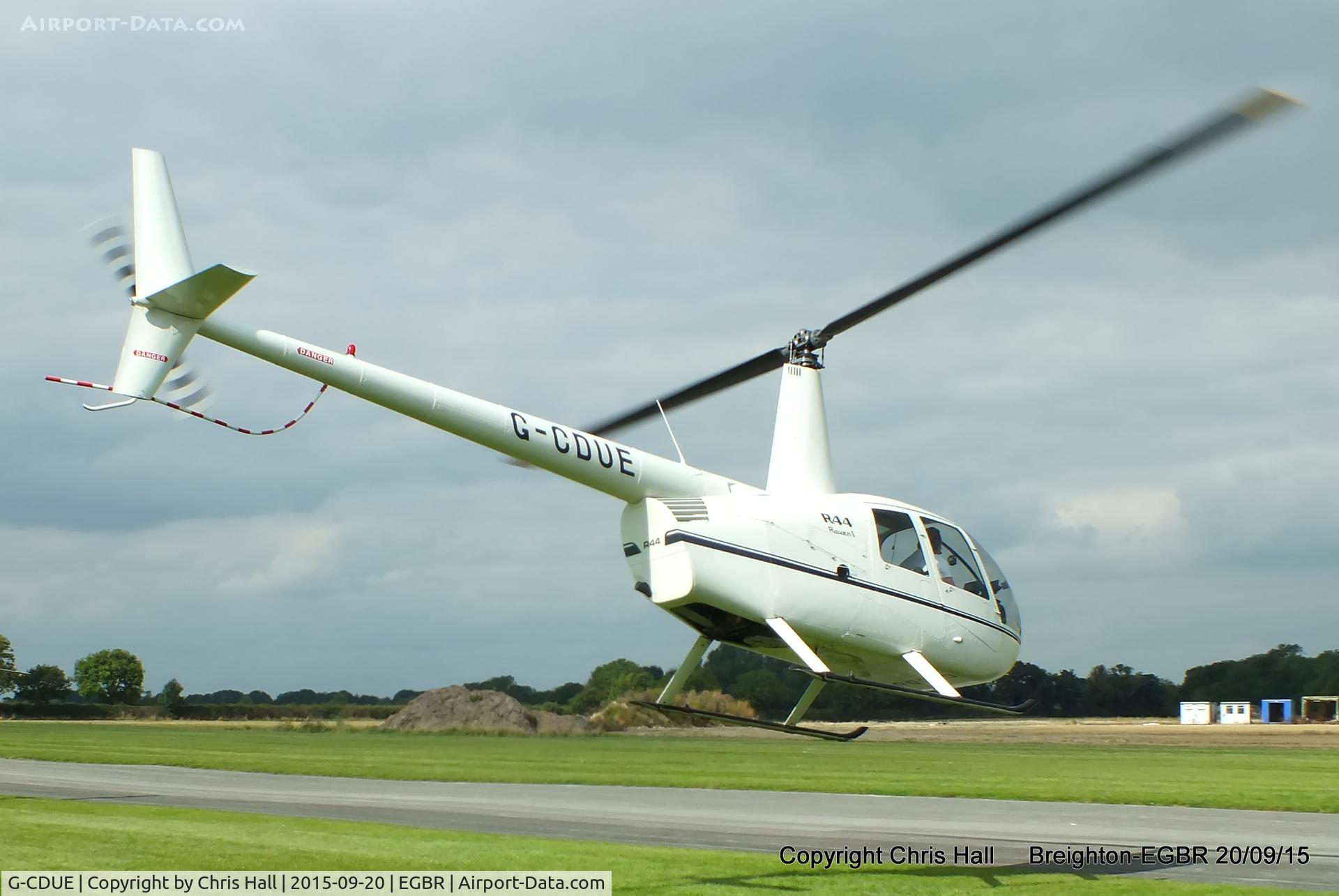G-CDUE, 2005 Robinson R44 Raven C/N 1549, at Breighton's Heli Fly-in, 2015