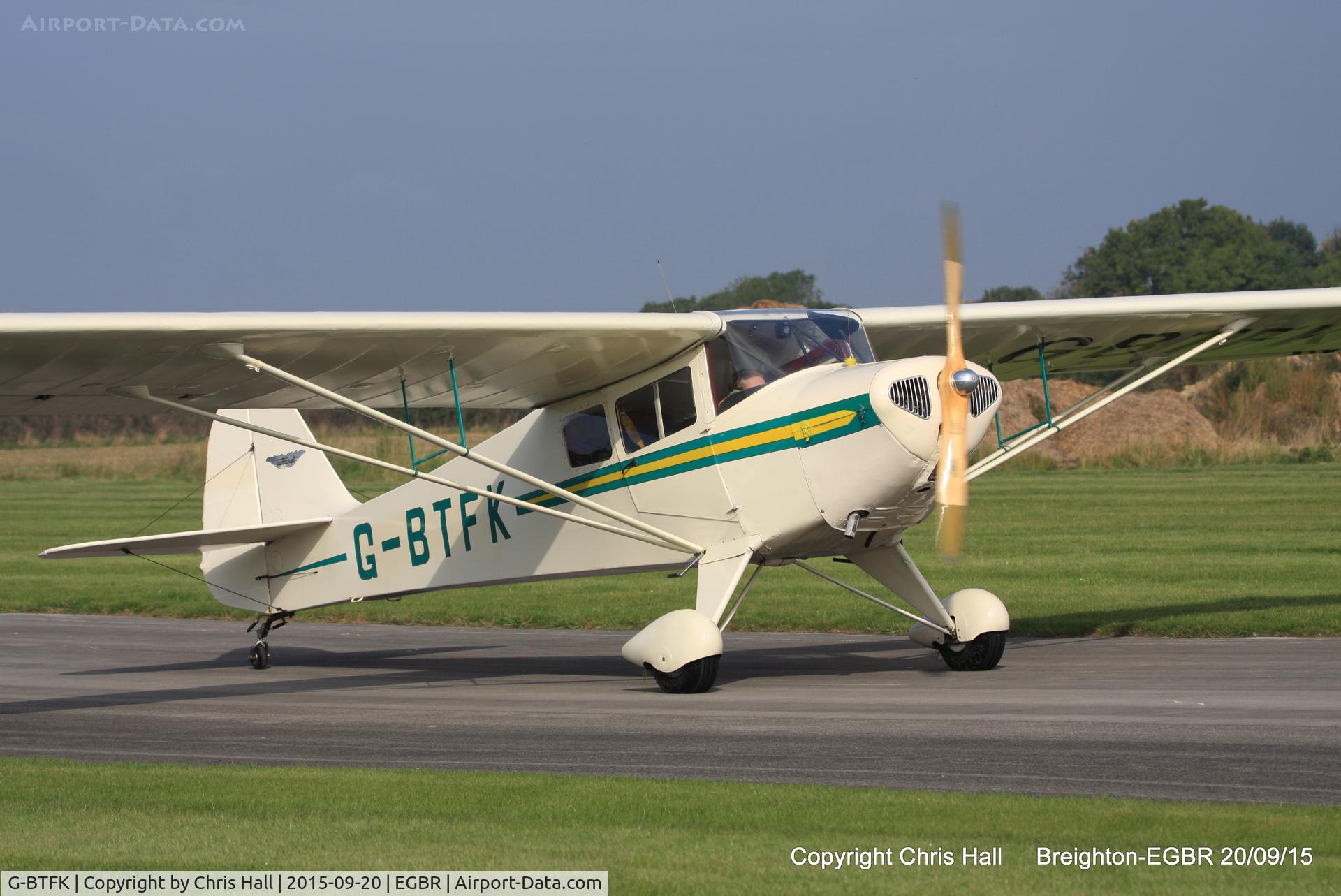 G-BTFK, 1947 Taylorcraft BC-12D Twosome C/N 10540, at Breighton's Heli Fly-in, 2015