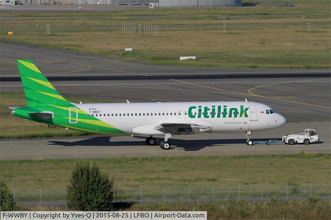 F-WWBY, 2015 Airbus A320-214 C/N 6753, Airbus A320-214 (PK-GQL), output painting workshops, Toulouse-Blagnac airport (LFBO-TLS)