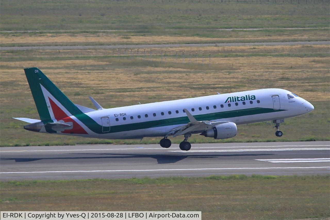 EI-RDK, 2012 Embraer 175STD (ERJ-170-200STD) C/N 17000343, Embraer ERJ170-200STD, Landing rwy 14R, Toulouse-Blagnac Airport (LFBO-TLS)