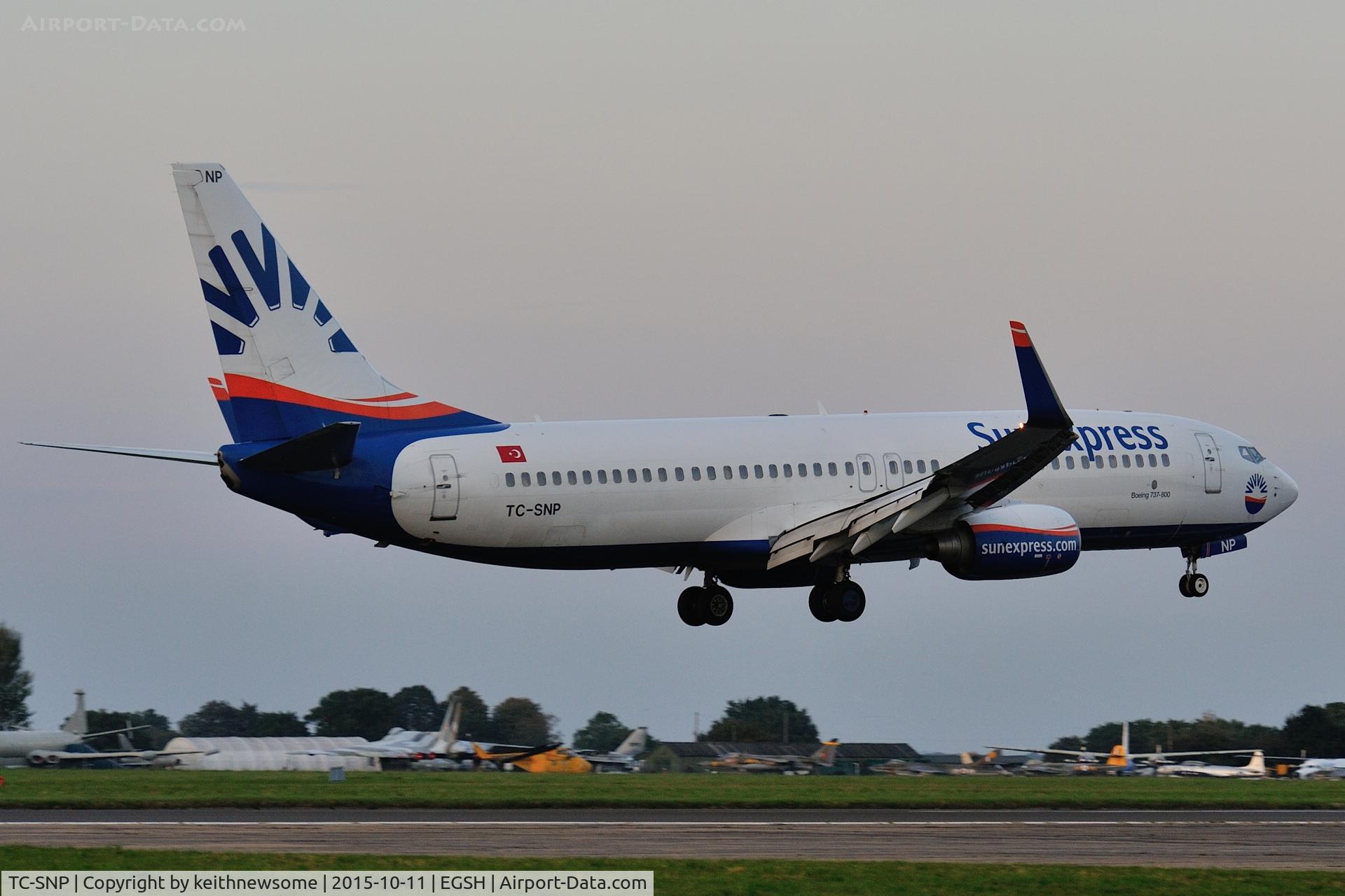 TC-SNP, 2010 Boeing 737-8HC C/N 40777, Late evening landing.