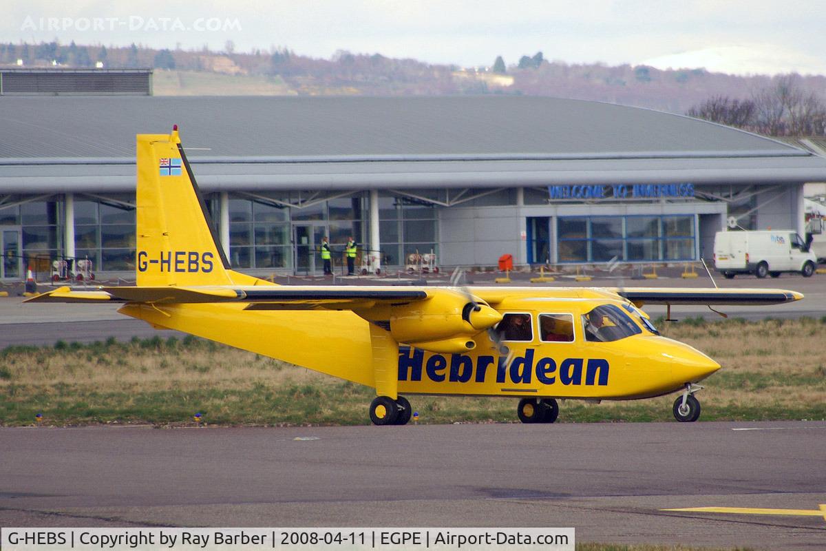 G-HEBS, 1994 Britten-Norman BN-2B-20 Islander C/N 2267, Britten-Norman BN-2B-26 Islander [2267] (Hebridean Air Services) Inverness~G 11/04/2008