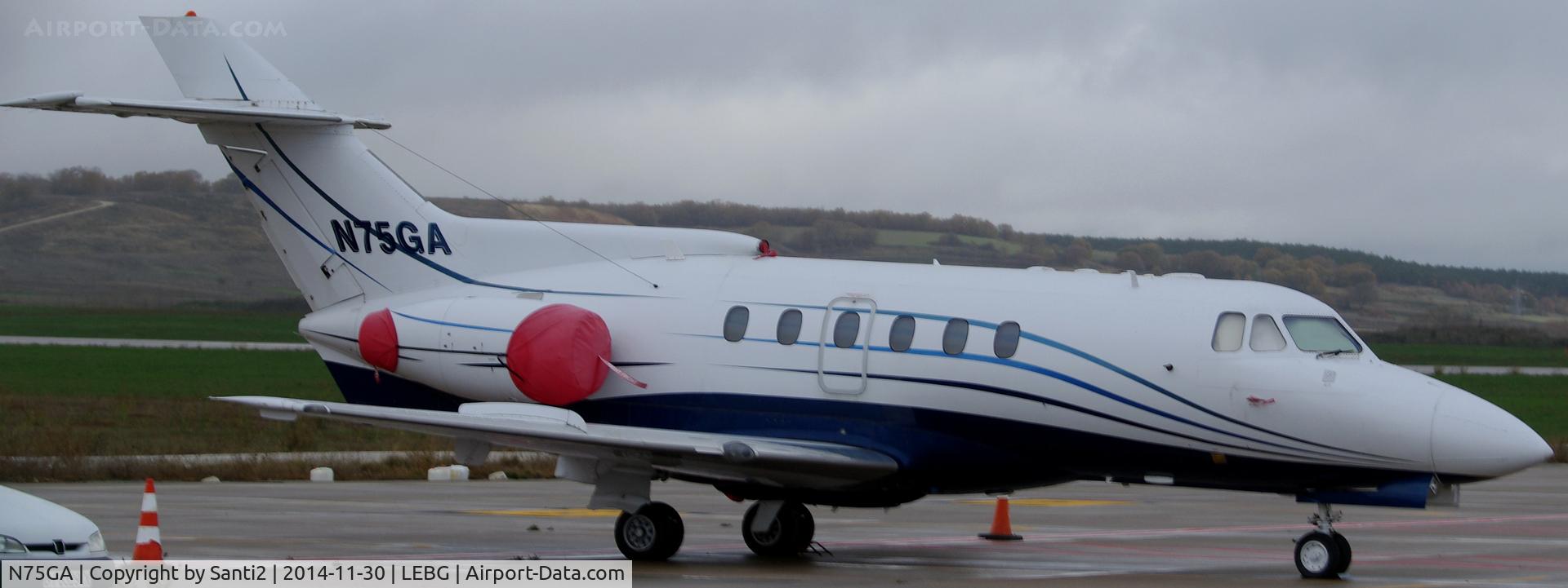 N75GA, 1976 Hawker Siddeley HS.125 Series 600A C/N 256070, Parked at Burgos Airport (LEBG), stand n 6.