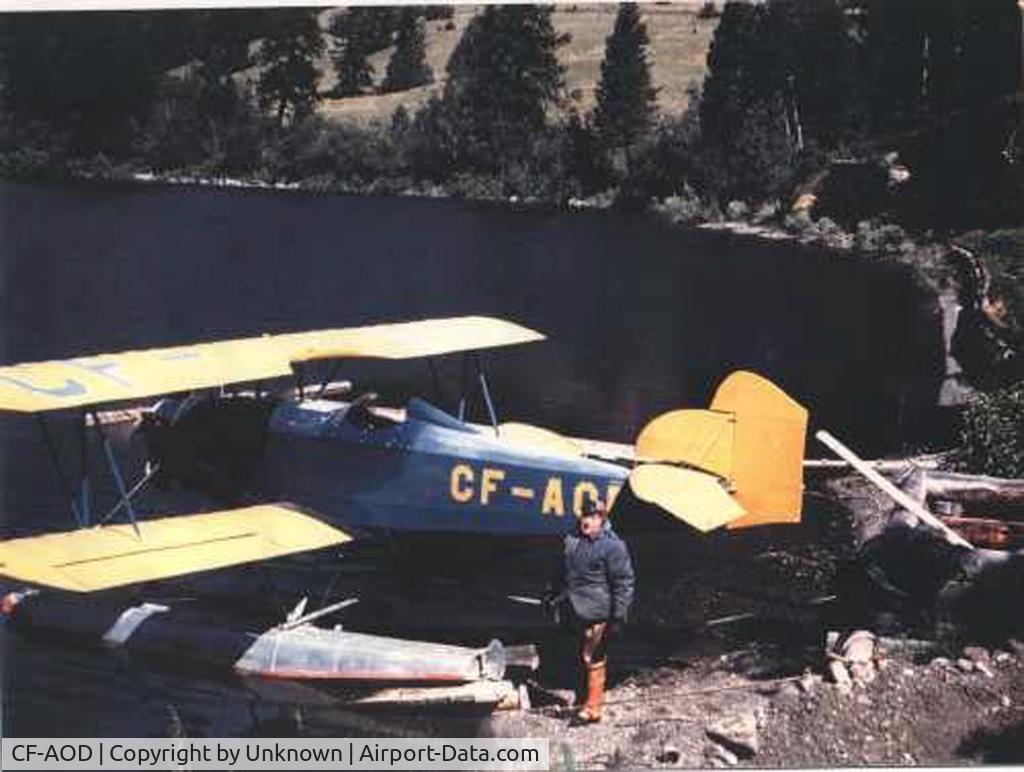 CF-AOD, 1930 Fleet Model 2 C/N 6, Barney Boe (I believe) near his plane. Unknown Date. This is a family photo found in a box of pictures.