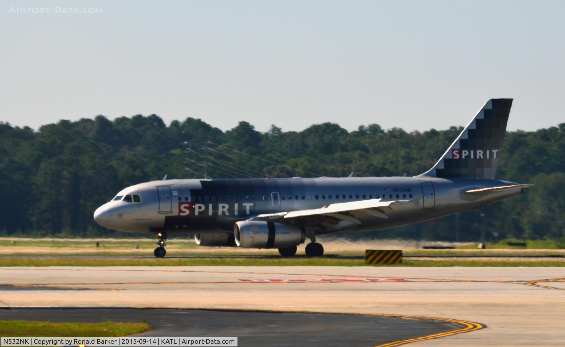 N532NK, 2007 Airbus A319-132 C/N 3165, Landing Atlanta