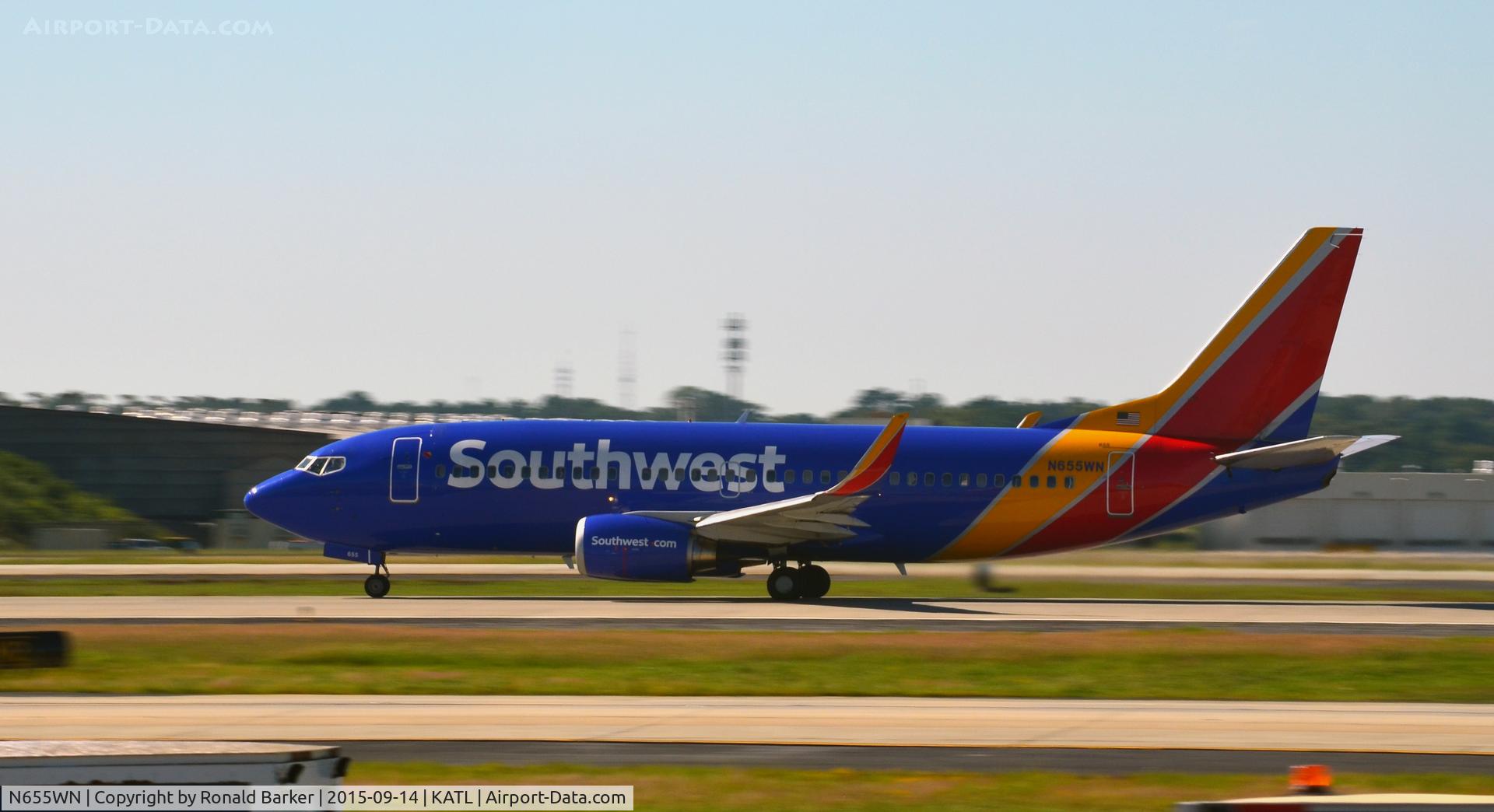 N655WN, 1997 Boeing 737-3H4 C/N 28400, Takeoff Atlanta