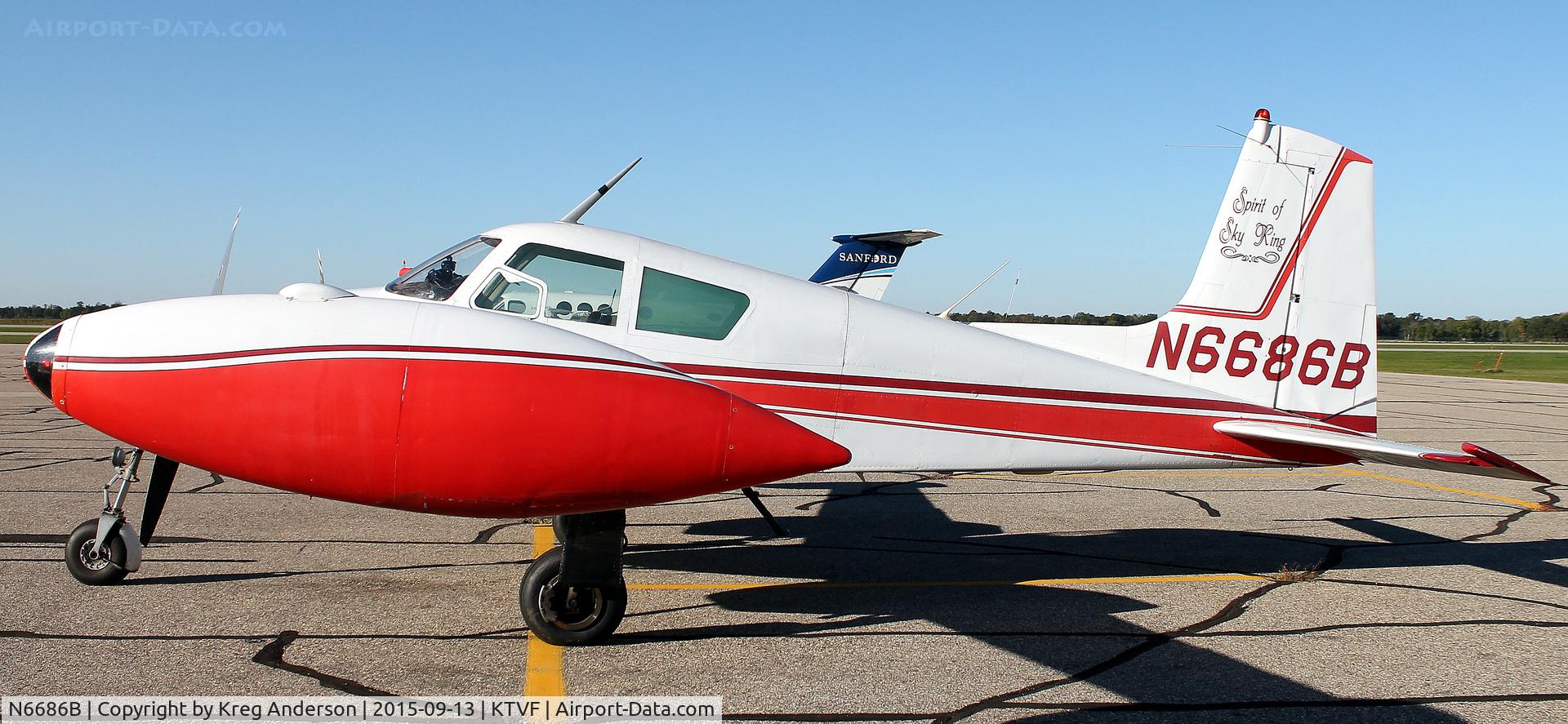 N6686B, 1958 Cessna 310C C/N 35786, Cessna 310C on the ramp in Thief River Falls, MN.