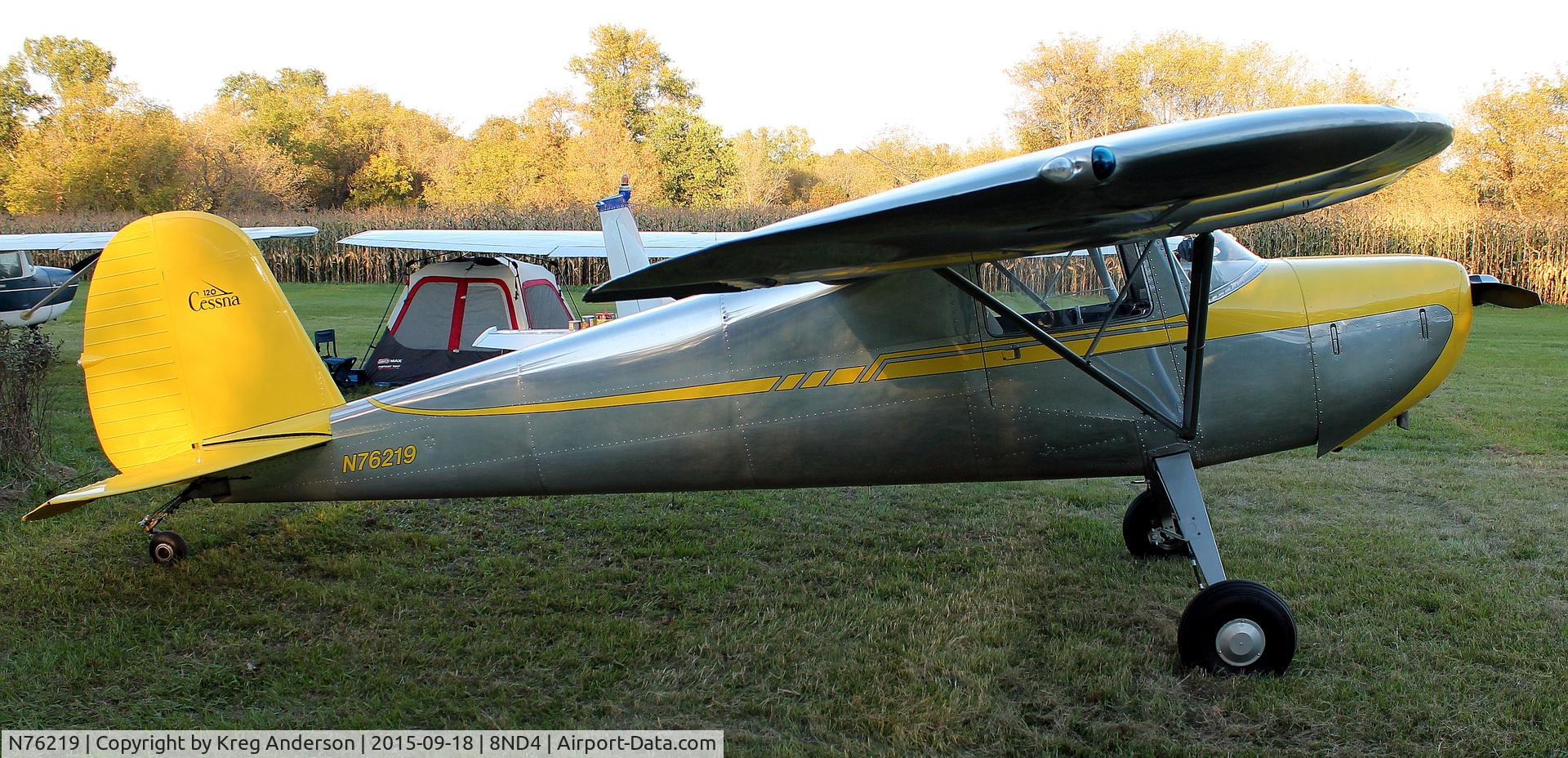 N76219, 1946 Cessna 120 C/N 10622, 2015 EAA Chapter 1342 Fall Hog Roast and Camp Out