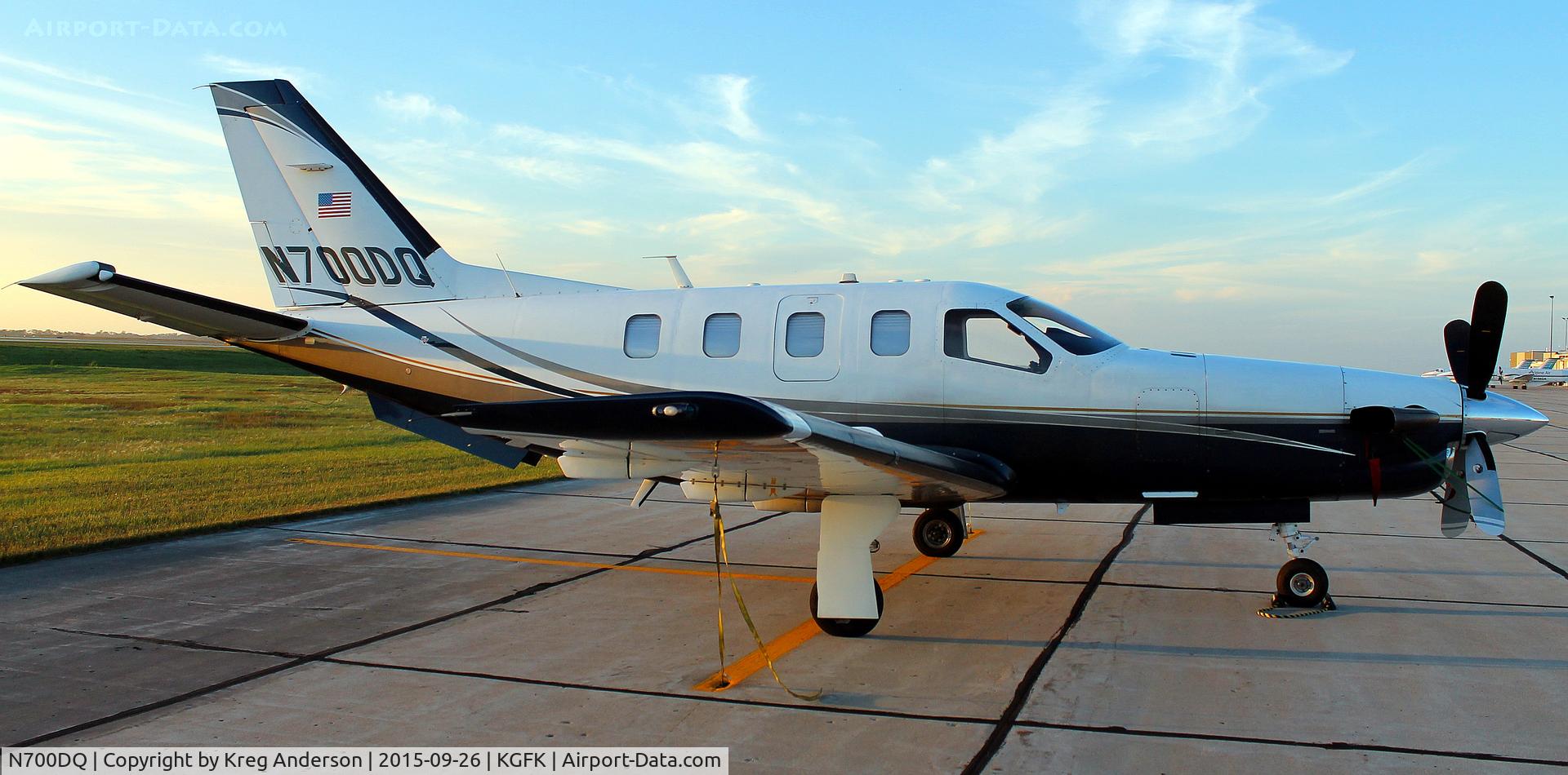 N700DQ, 2003 Socata TBM-700 C/N 271, Socata TBM-700 on the ramp in Grand Forks, ND.