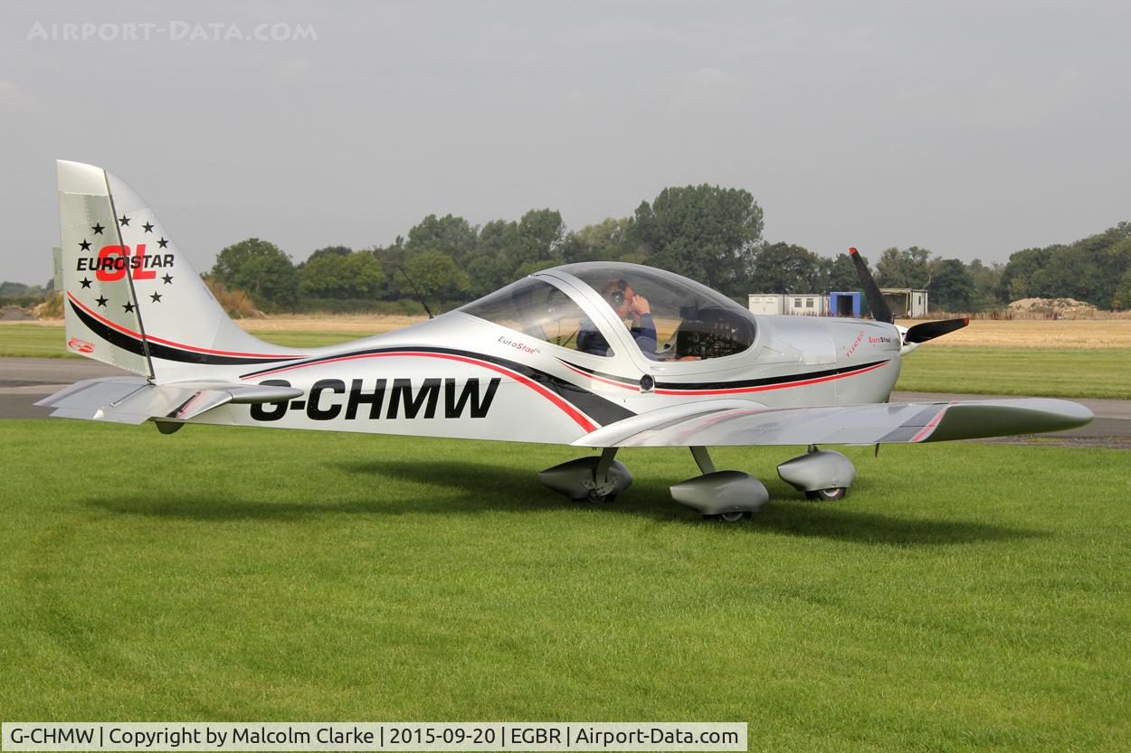 G-CHMW, 2013 Aerotechnik EV-97 Eurostar SL C/N LAA 315B-15158, Aerotechnik EV-97 Eurostar SL at The Real Aeroplane Club's Helicopter Fly-In, Breighton Airfield, September 20th 2015.