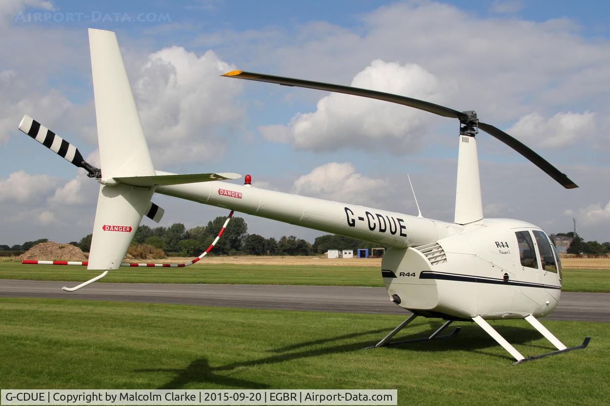 G-CDUE, 2005 Robinson R44 Raven C/N 1549, Robinson R44 Raven at The Real Aeroplane Club's Helicopter Fly-In, Breighton Airfield, September 20th 2015.