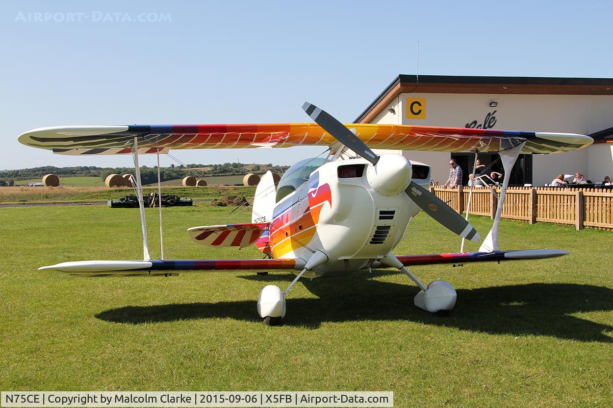 N75CE, 1991 Christen Eagle II C/N GA0032, Christen Eagle II, based aircraft at Fishburn Airfield, September 6th 2015.