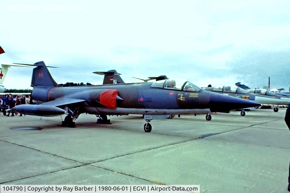 104790, Canadair CF-104 Starfighter C/N 683A-1090, Lockheed CF-104 Starfighter [683A-1090] (Royal Canadian Armed Forces) RAF Greenham Common~G 01/06/1980. From a slide.