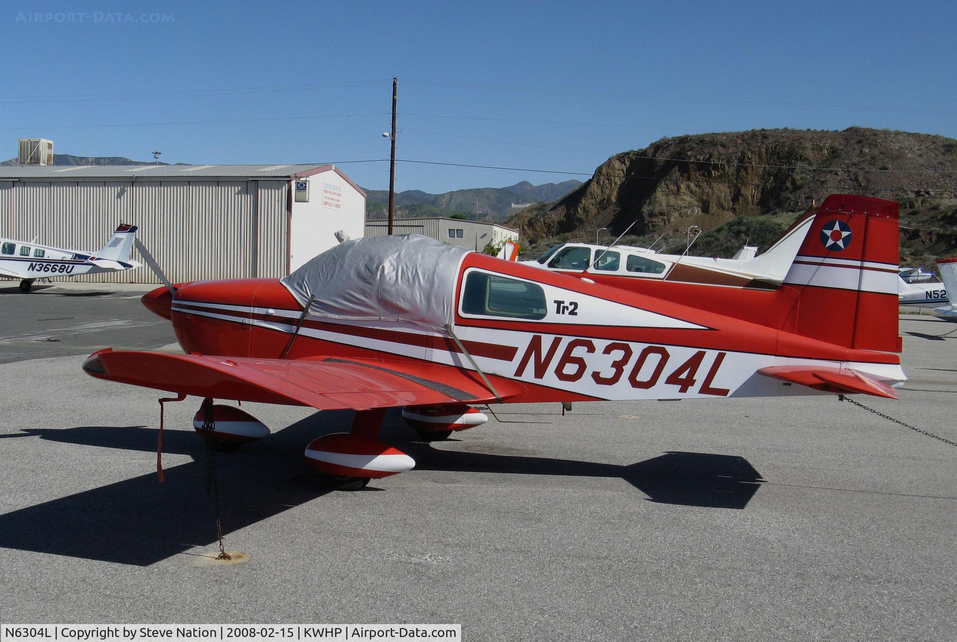 N6304L, 1971 American Aviation AA-1A Trainer C/N AA1A-0304, Locally-based 1971 American Aviation AA-1A with cockpit cover @ Whiteman Airport, Pacoima, CA