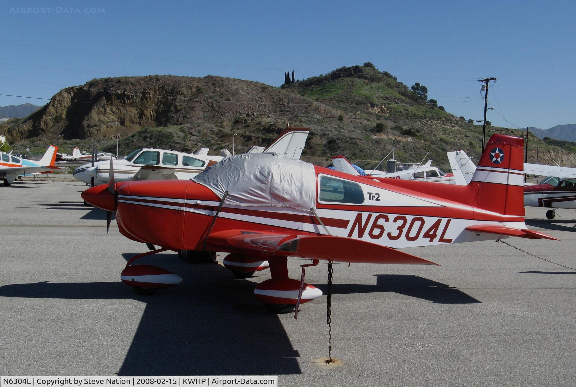 N6304L, 1971 American Aviation AA-1A Trainer C/N AA1A-0304, Locally-based 1971 American Aviation AA-1A with cockpit cover @ Whiteman Airport, Pacoima, CA