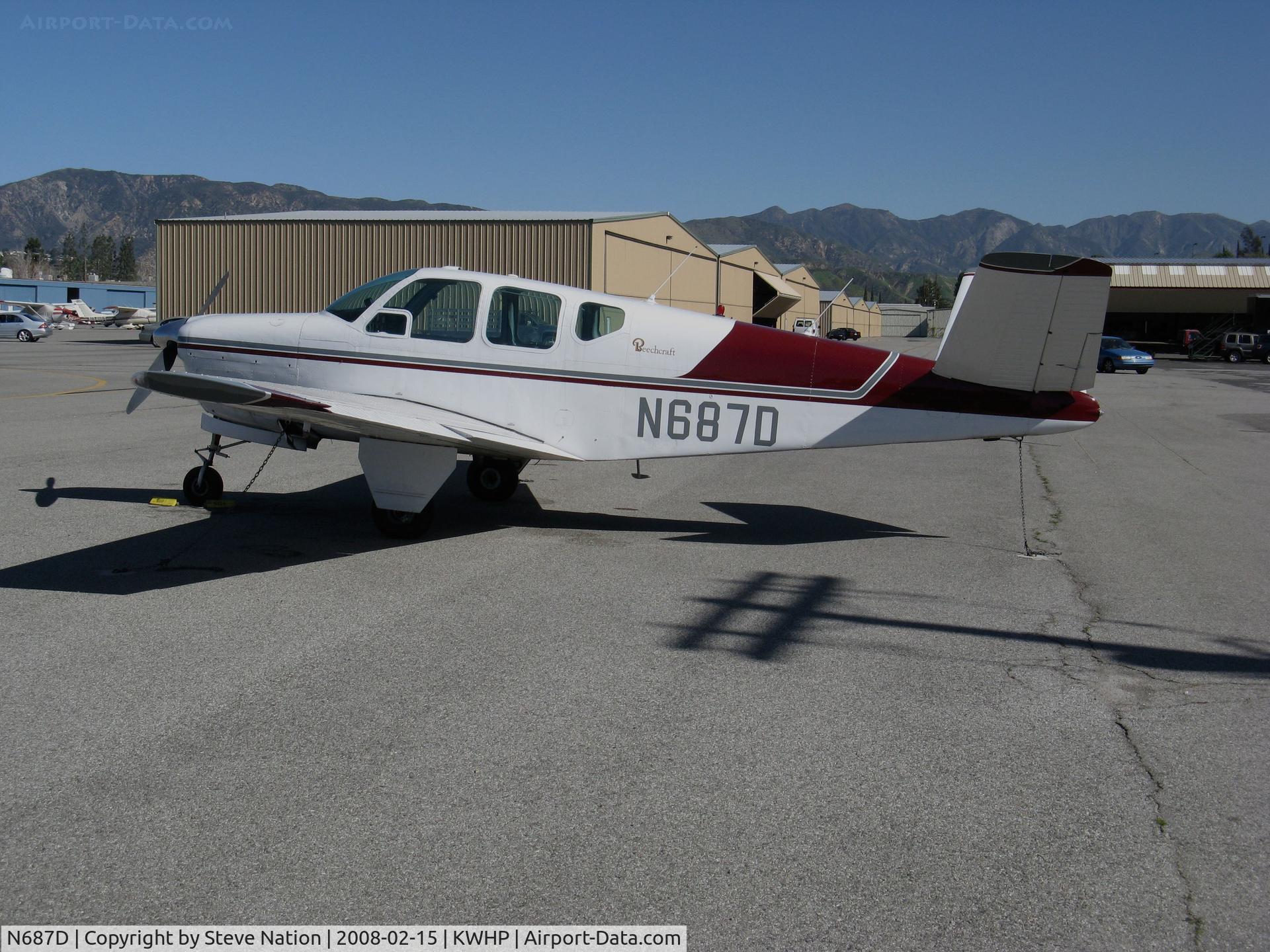 N687D, Beech C35 Bonanza C/N D2963, Locally-based 1951 Beech C35 Bonanza @ Whiteman Airport, Pacoima, CA