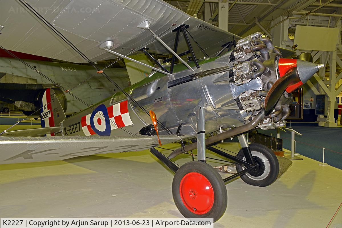 K2227, Bristol 105 Bulldog Mk.2A C/N 7446, On display at RAF Museum Hendon.