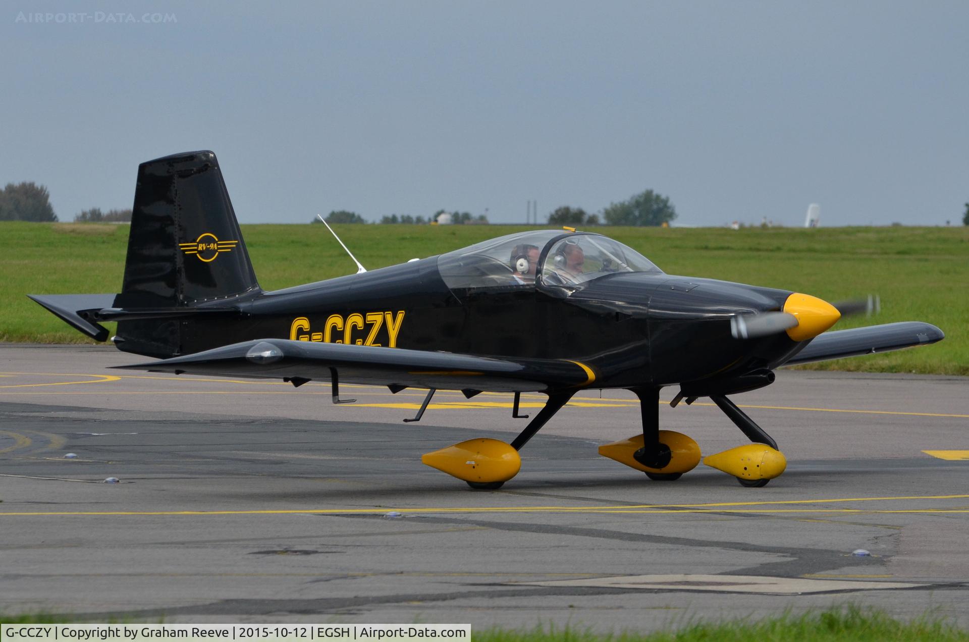 G-CCZY, 2006 Vans RV-9A C/N PFA 320-14154, Departing from Norwich.