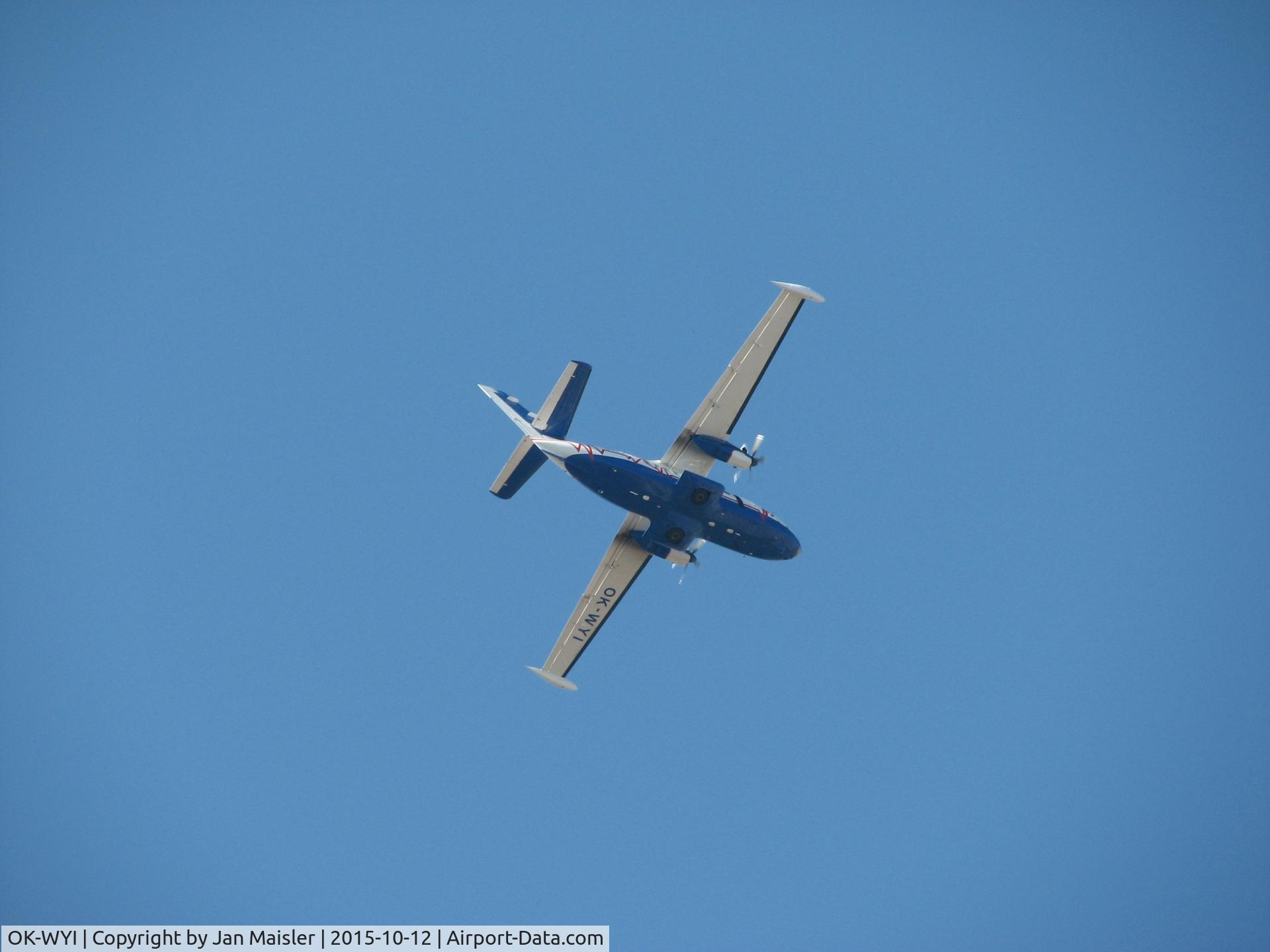 OK-WYI, 1991 Let L-410UVP Turbolet C/N 912616, Circling around Prague centre, ca 1000 ft altitude.