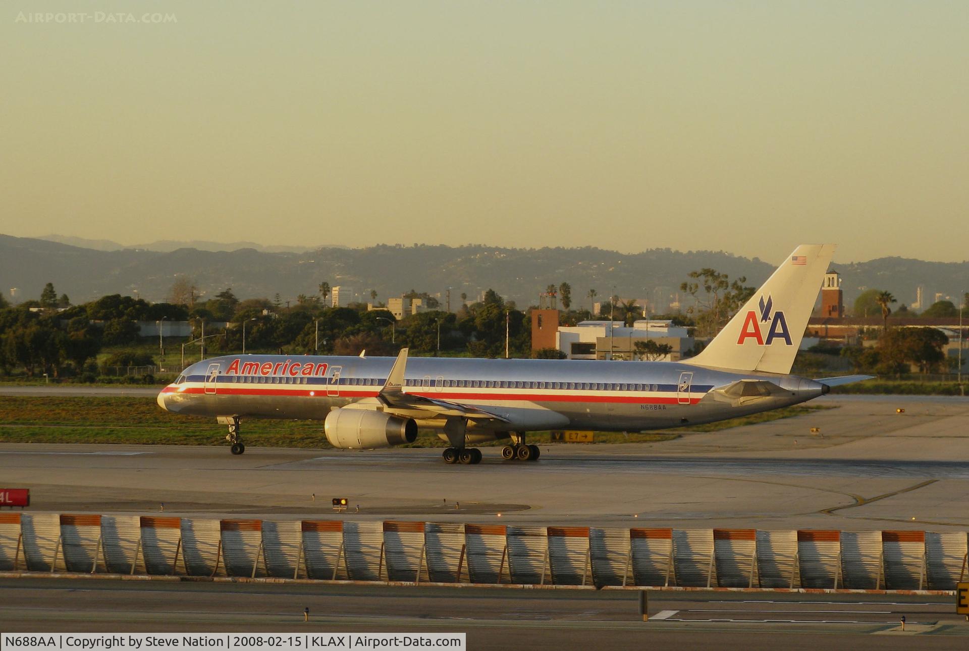 N688AA, 1993 Boeing 757-223 C/N 25730, American Airlines 1993 757-223 lined up for takeoff @ Los Angeles International Airport, CA