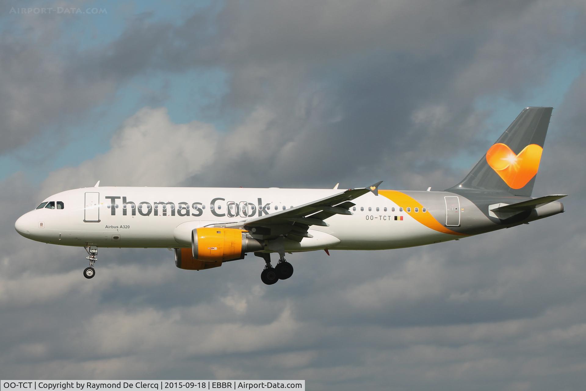 OO-TCT, 2001 Airbus A320-212 C/N 1402, Landing at Brussels airport.